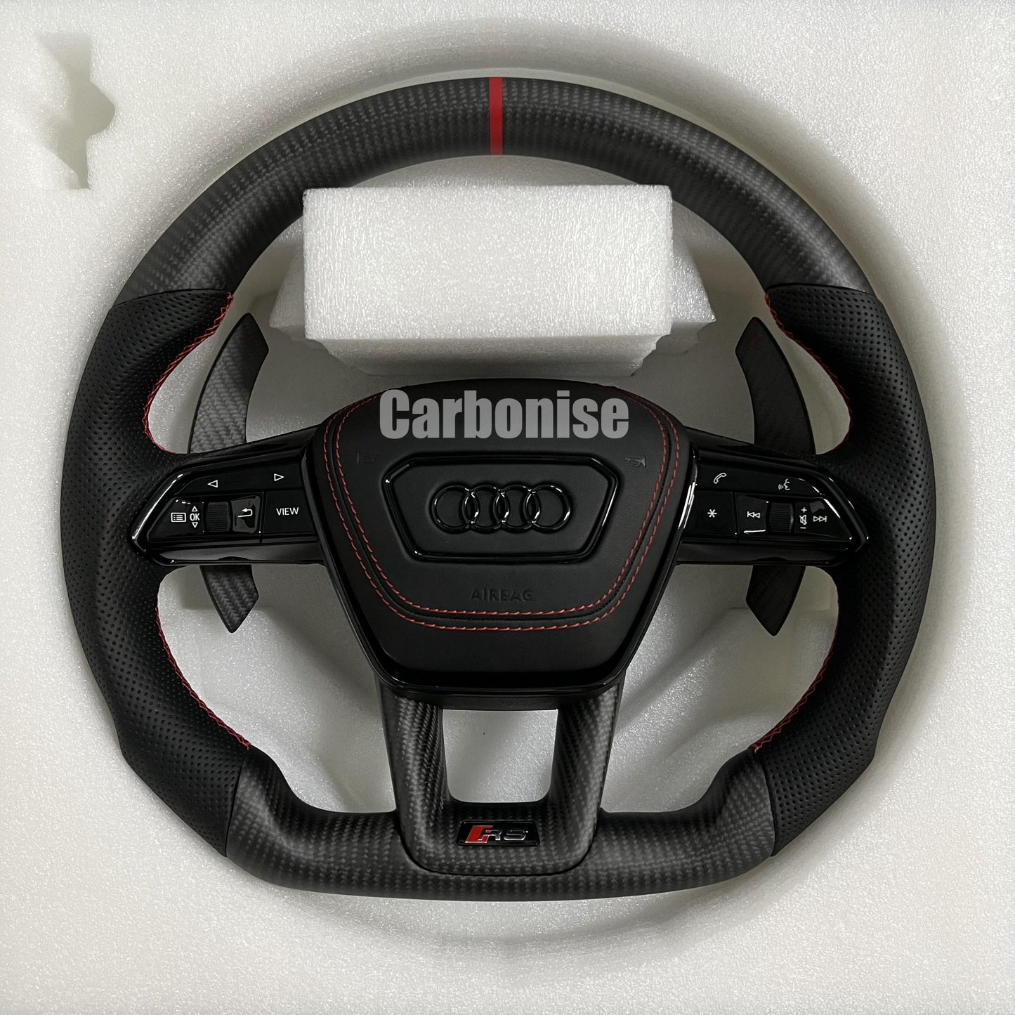 Audi Steering Wheel (Matte Carbon Fiber +Perforated Leather) #20