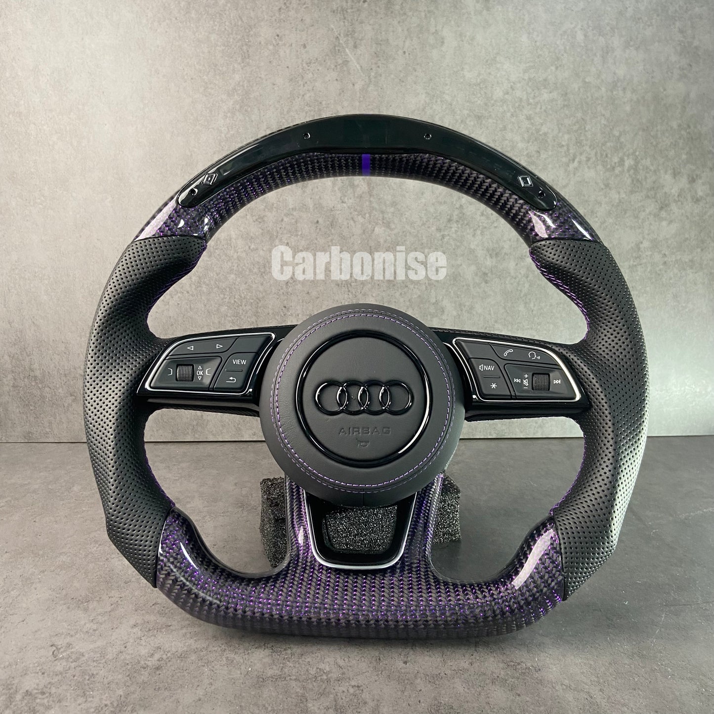 Audi Steering Wheel (Forged Carbon Fiber +Perforated Leather) #18