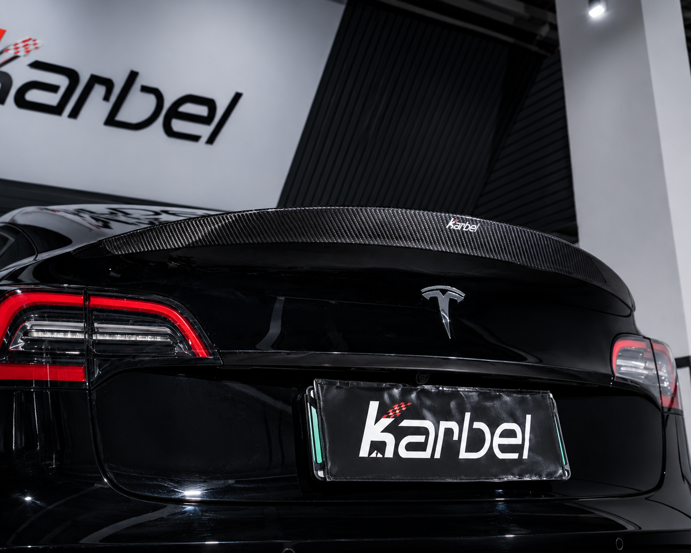 Karbel-Dry Carbon Rear Spoiler for Tesla Model 3 / Performance Sedan Pre-preg Carbon Fiber