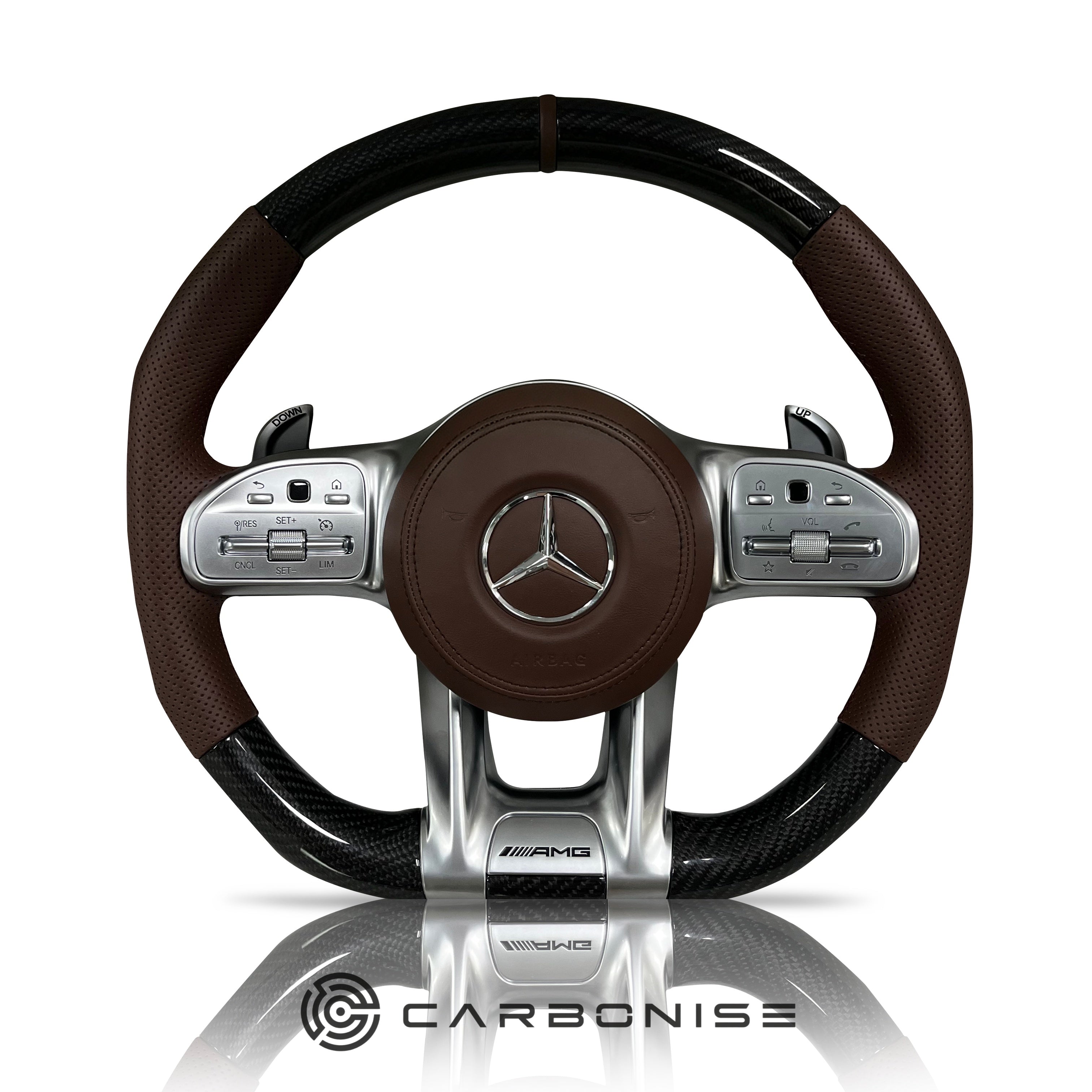 Mercedes-Benz Steering Wheel (Carbon Fiber+Perforated Leather) #10