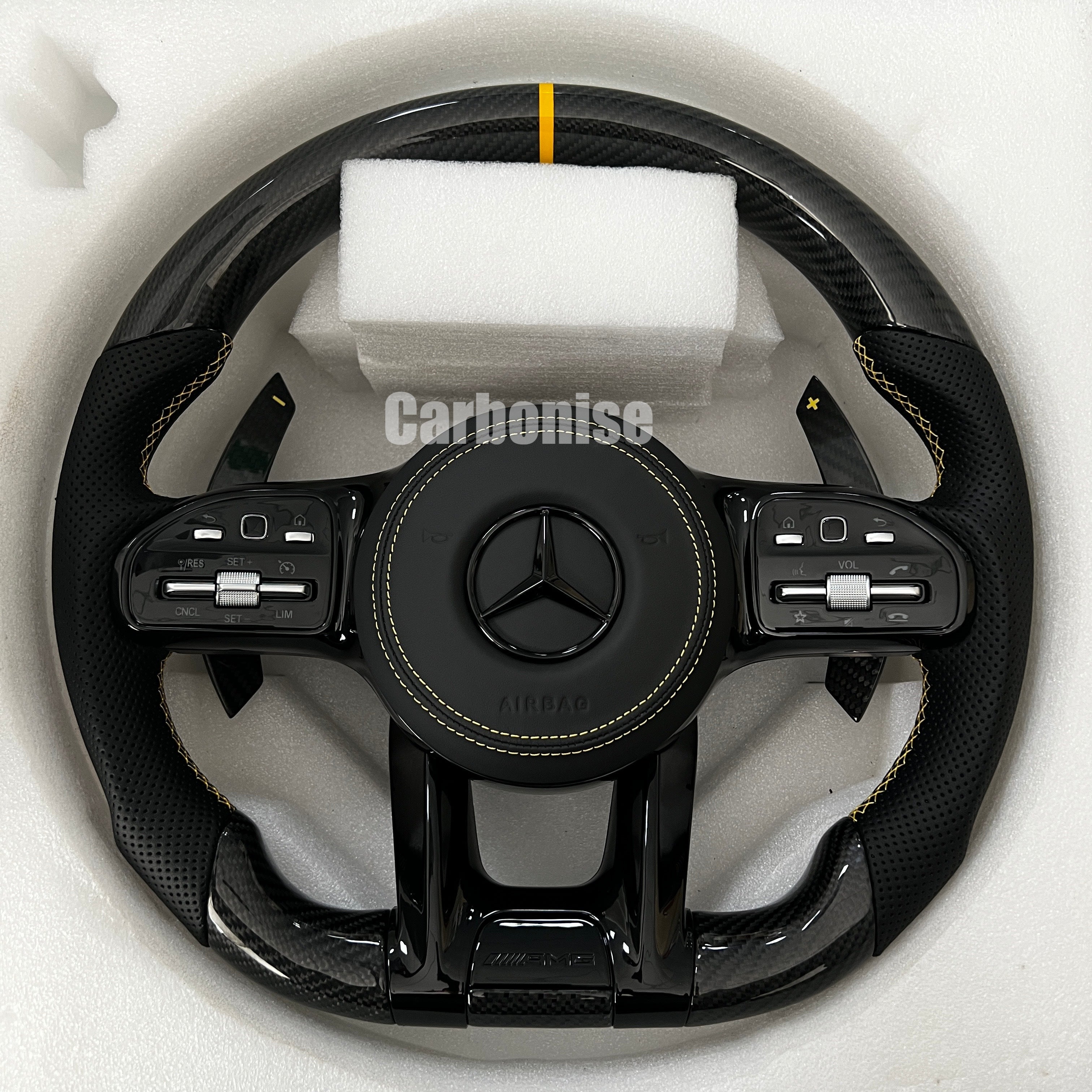 Mercedes-Benz Steering Wheel (Carbon Fiber+Perforated Leather) #11