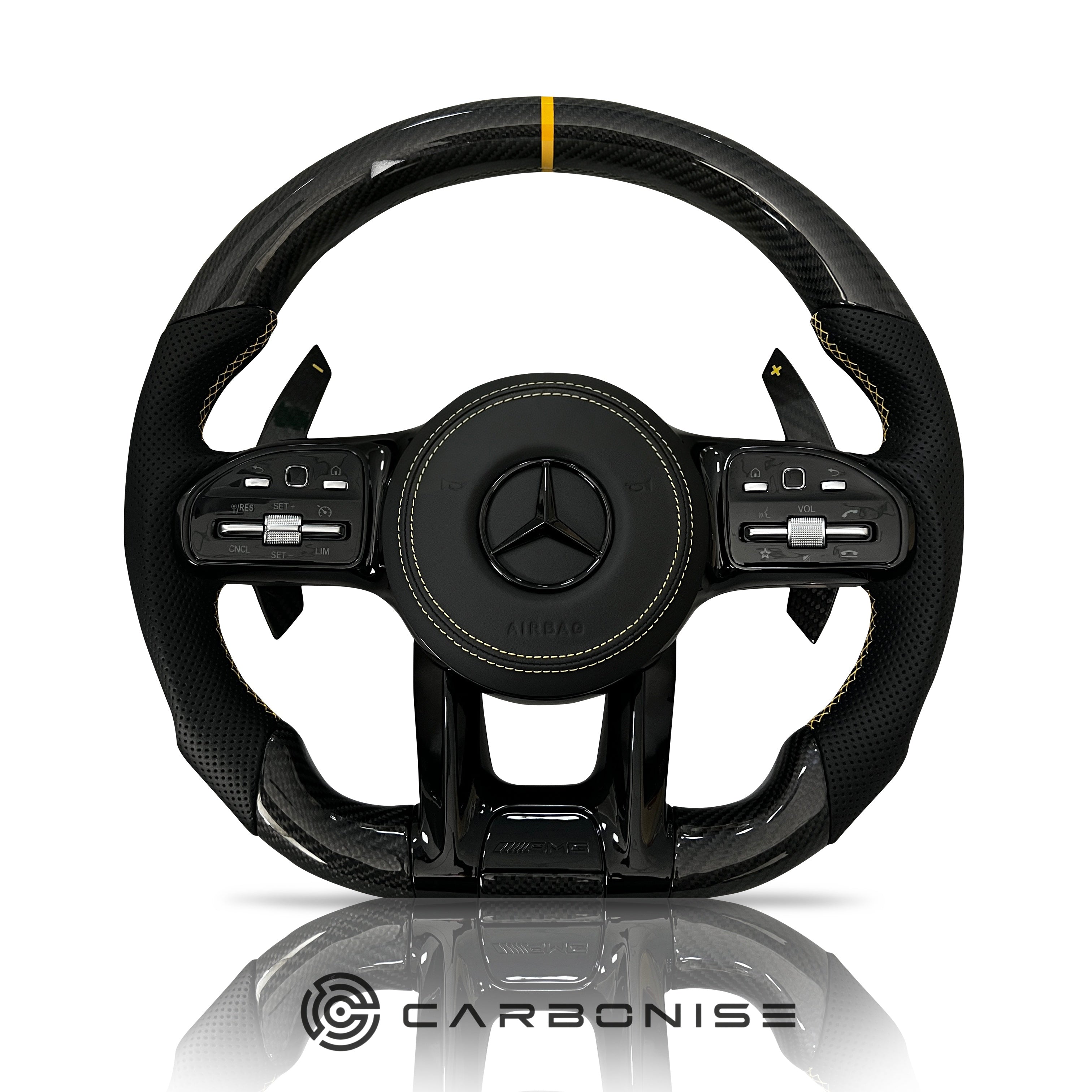 Mercedes-Benz Steering Wheel (Carbon Fiber+Perforated Leather) #11