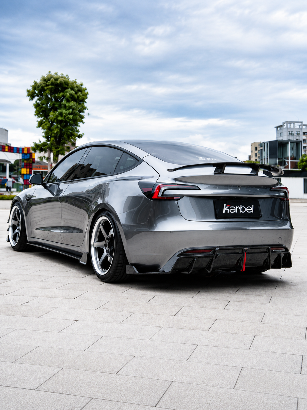 Karbel-Dry Carbon V1 GT Rear Wing for Tesla Model 3 Highland / P 2024-ON Dry Pre-preg Carbon Fiber