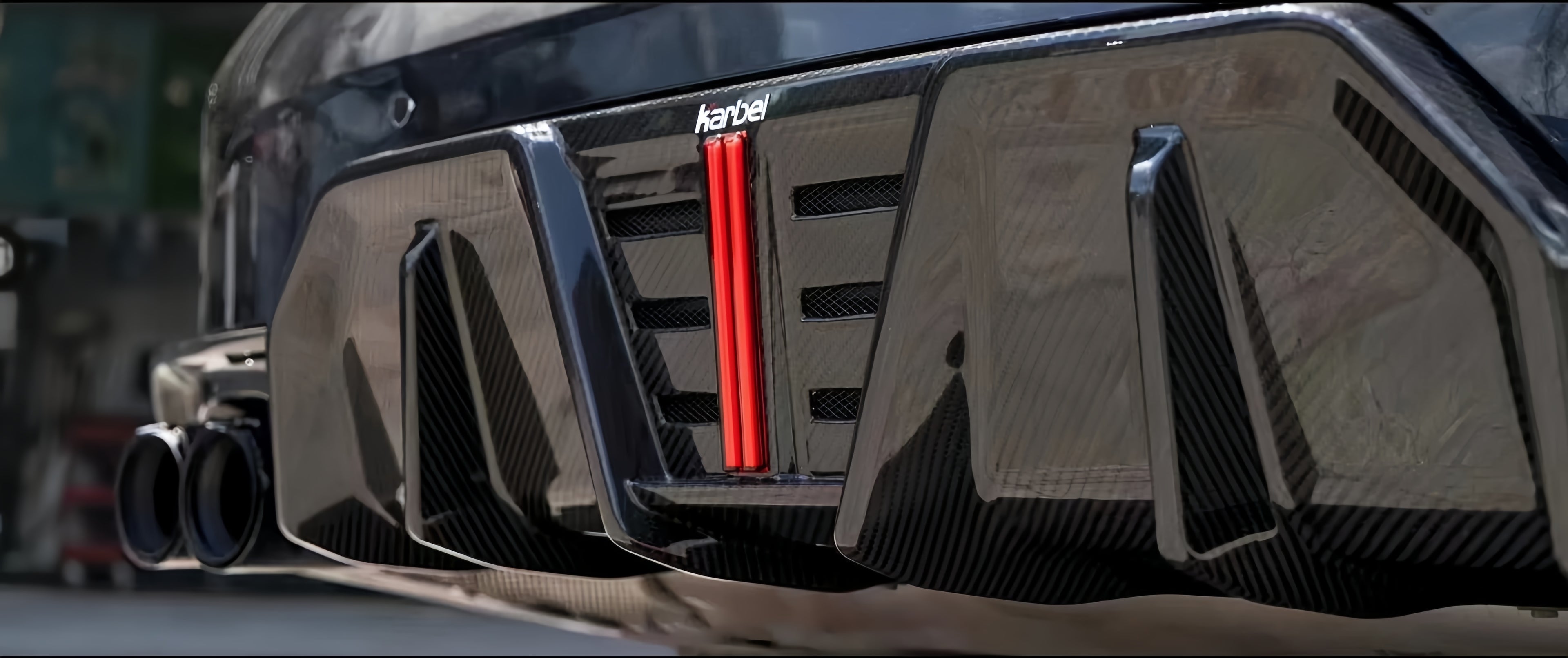 Karbel-Dry Carbon Fiber V2 Rear Diffuser & Canards for BMW 3 Series G20 330i M340i G21 LCI