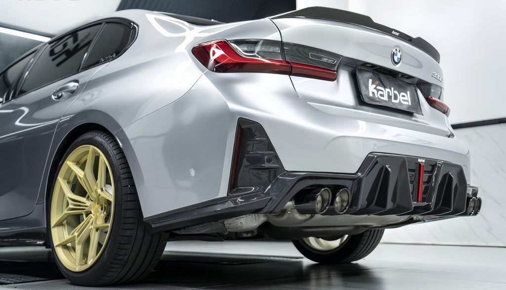 Karbel-Dry Carbon Fiber V2 Rear Diffuser & Canards for BMW 3 Series G20 330i M340i G21 LCI