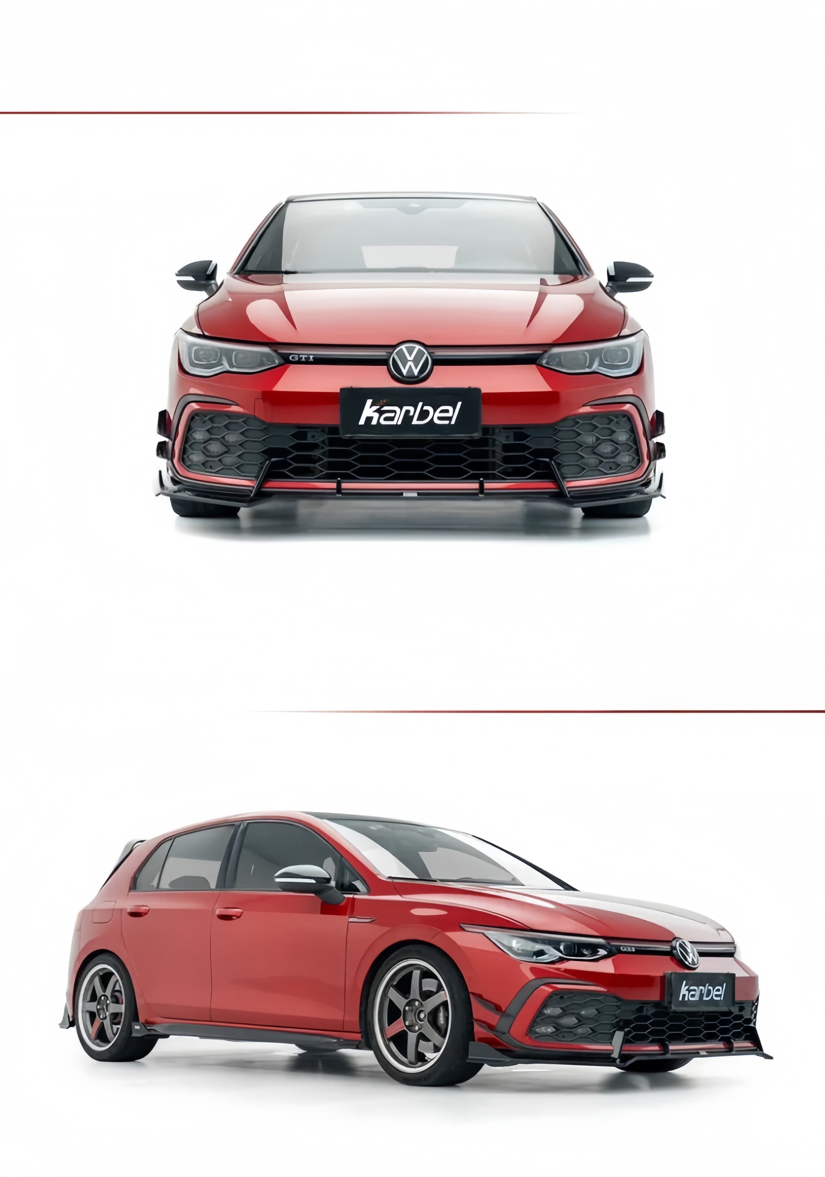 Karbel-Dry Carbon Fiber V2 Front Canards for Volkswagen GTI R-line MK8 2022-2024