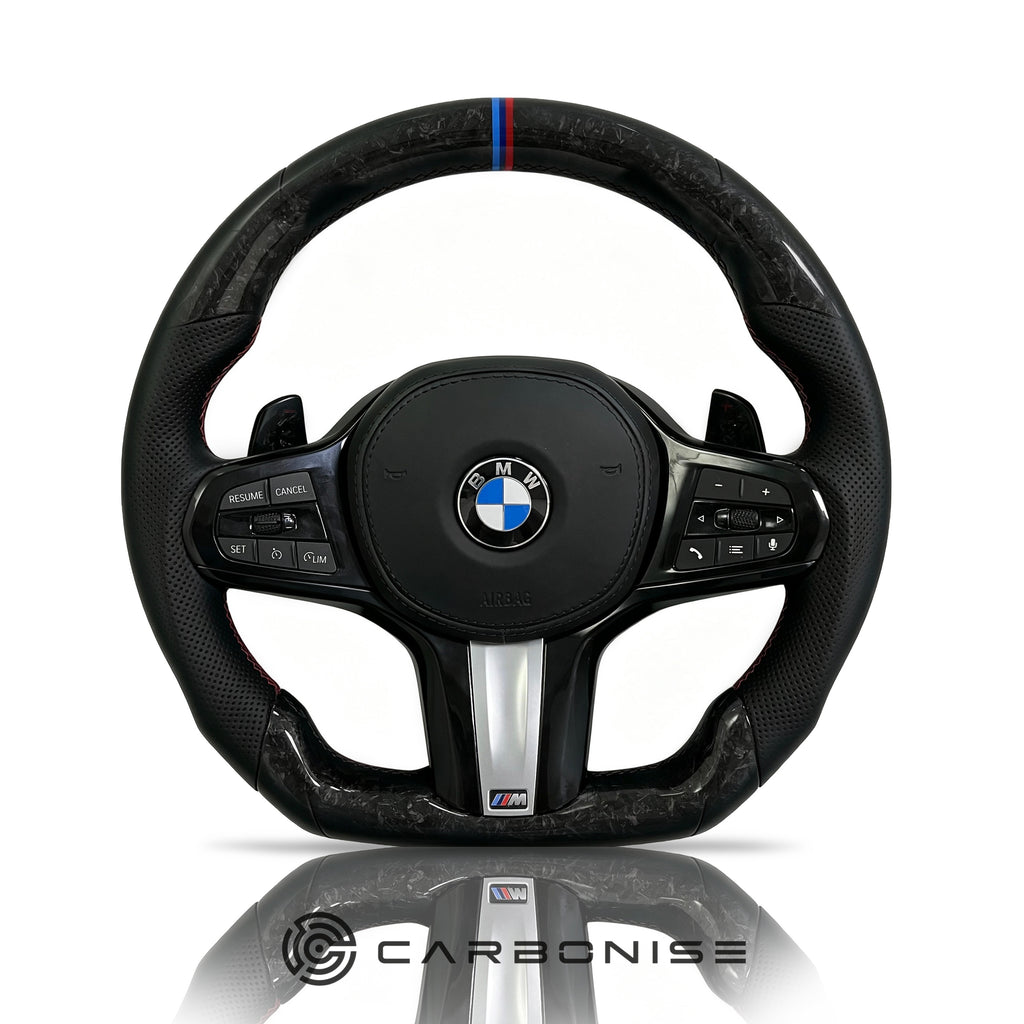 BMW Steering Wheel (Forged Carbon Fiber+Perforated Leather) #12