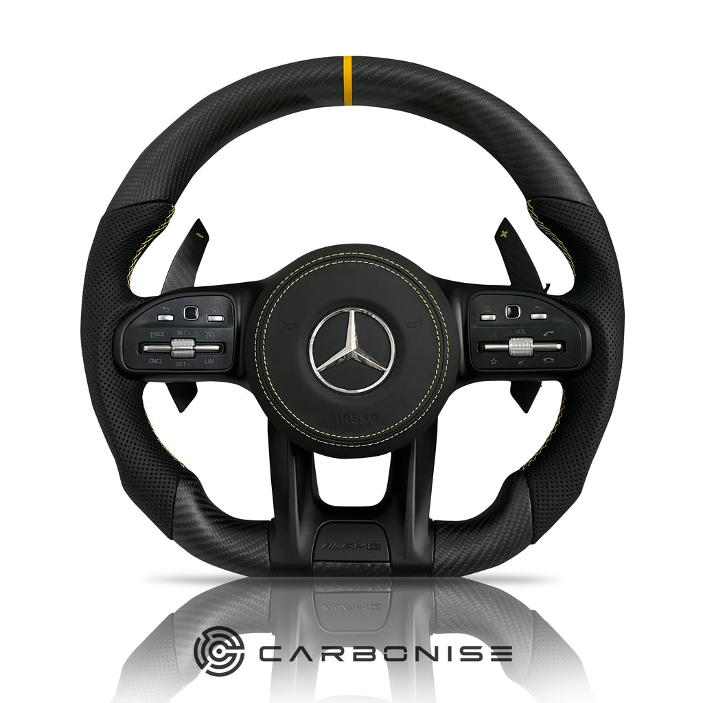 Mercedes-Benz Steering Wheel (Matte Carbon Fiber+Perforated Leather) #13