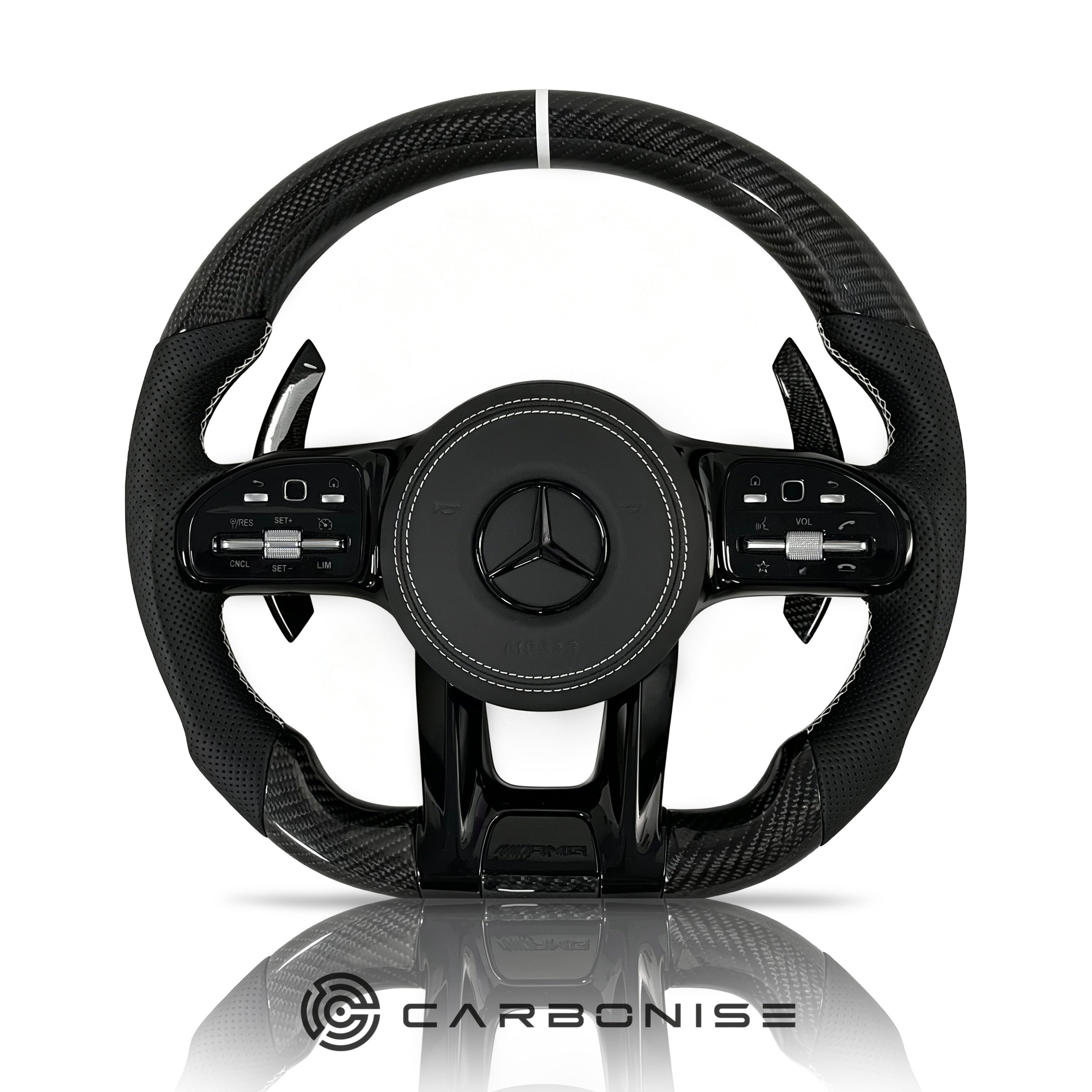 Mercedes-Benz Steering Wheel (Carbon Fiber+Perforated Leather) #18