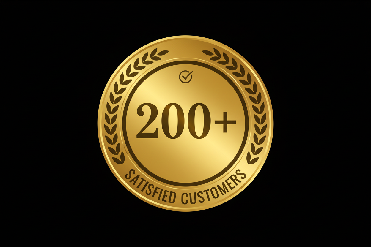 200+ satisfied customers black background