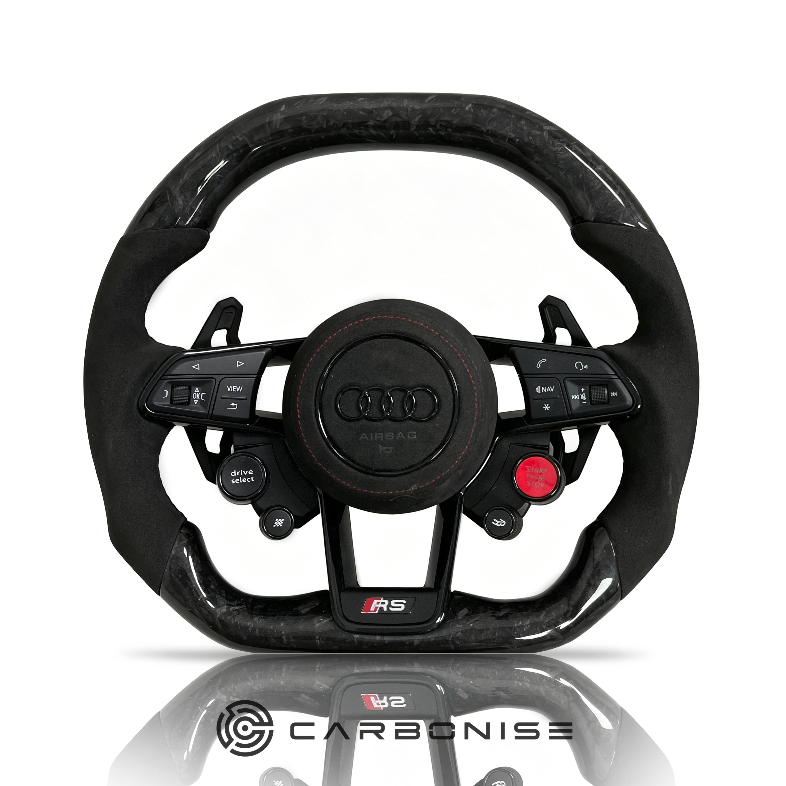 Audi Steering Wheel (Forged Carbon Fiber+Alcantara) R8 Style #03