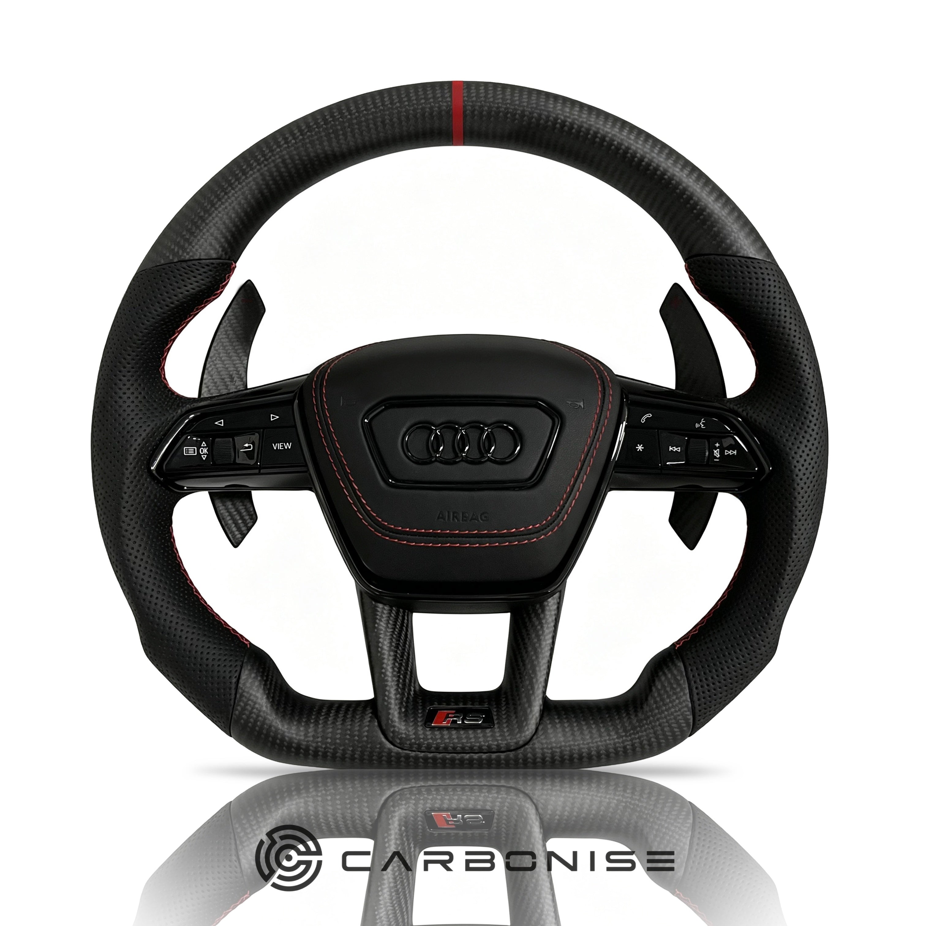 Audi Steering Wheel (Matte Carbon Fiber +Perforated Leather) #20