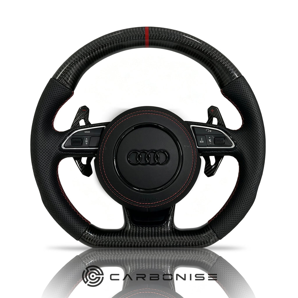 Audi Steering Wheel (Carbon Fiber+Perforated Leather) #01