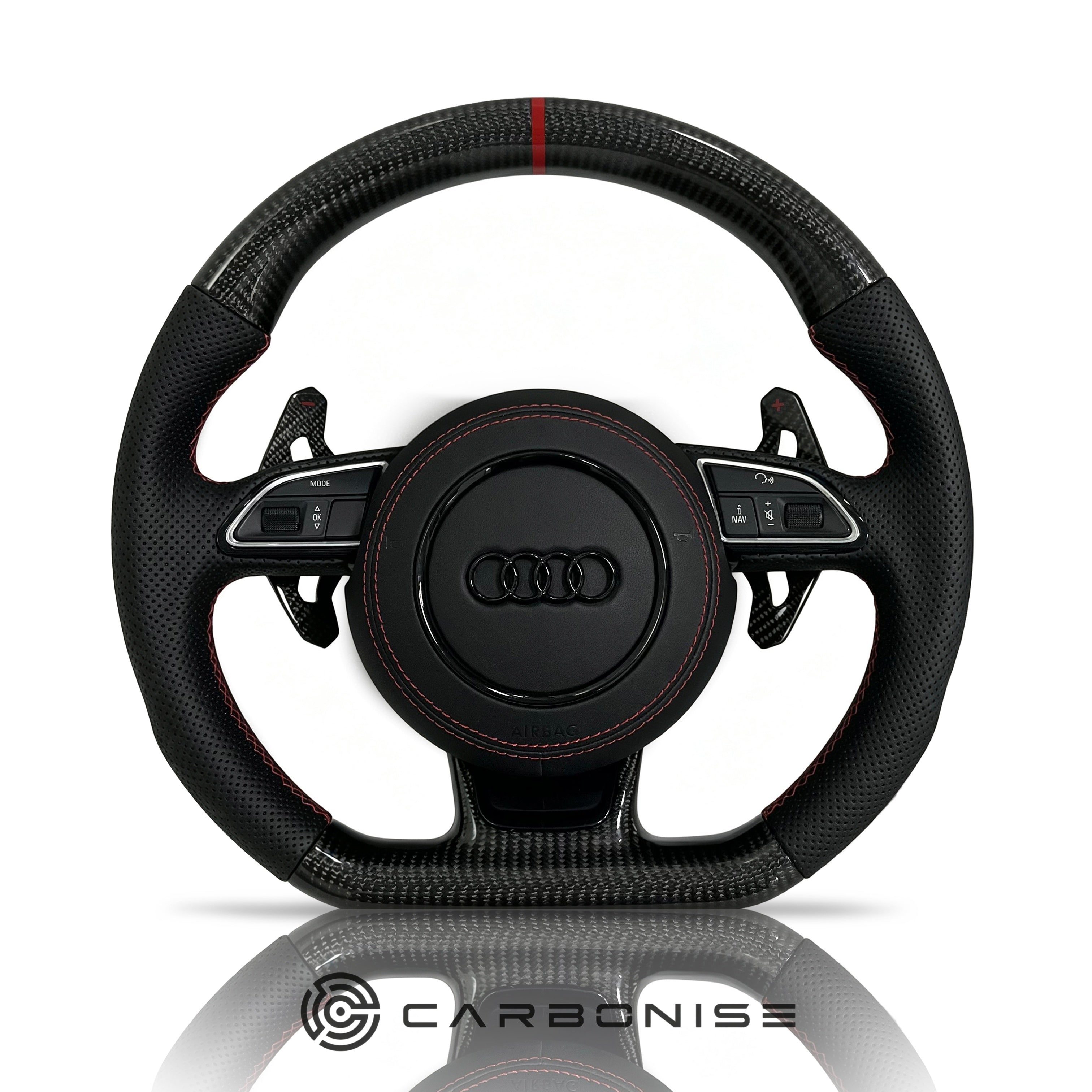 Audi Steering Wheel (Carbon Fiber+Perforated Leather) #01