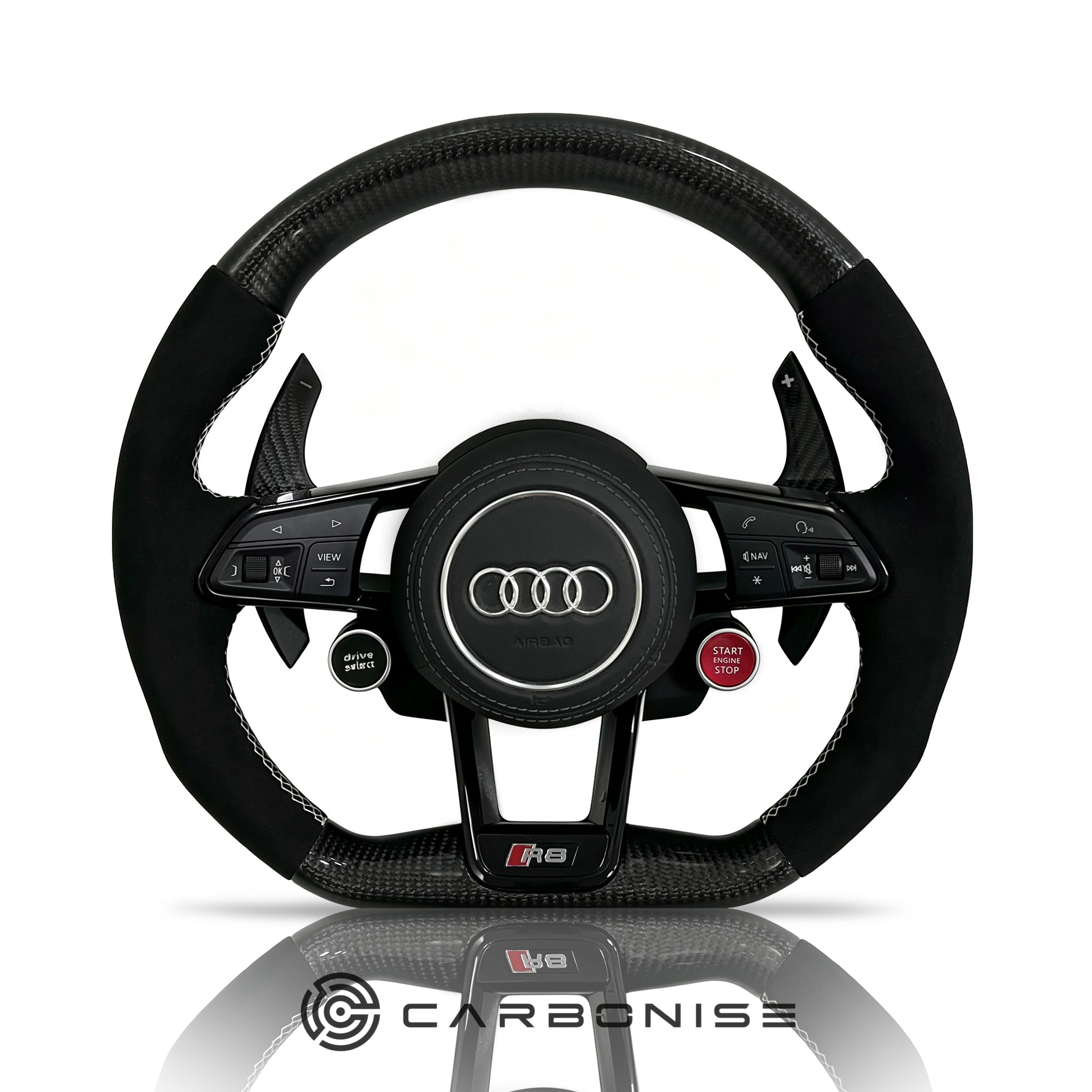 Audi Steering wheel (Carbon Fiber+Alcantara) R8 Style #04