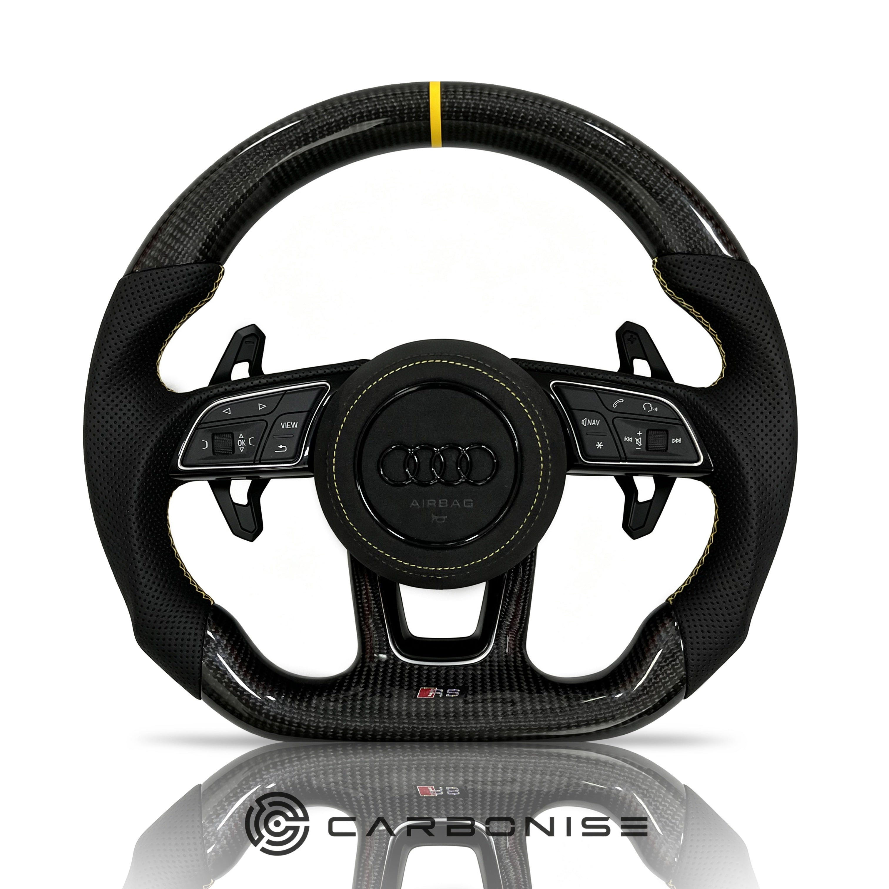 Audi Steering Wheel (Carbon Fiber +Perforated Leather) #09