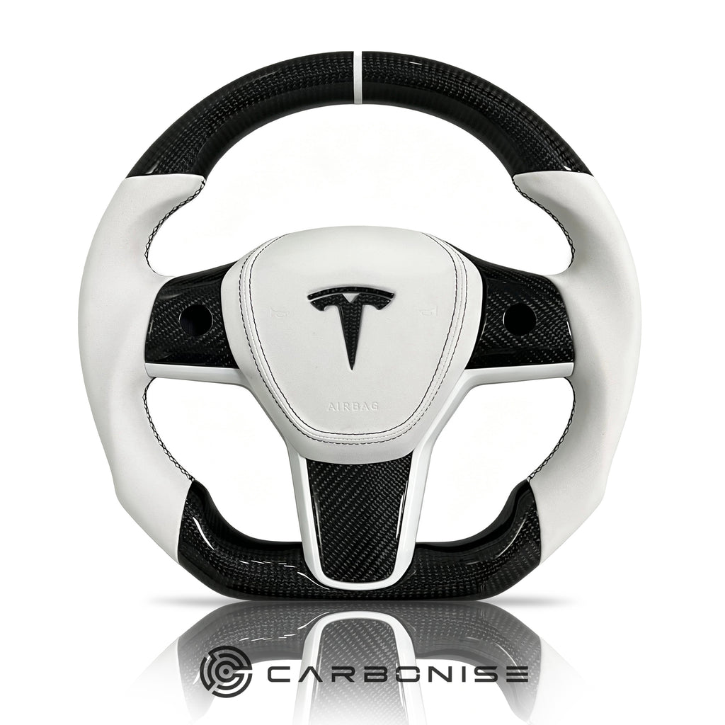 Tesla Steering Wheel (Carbon Fiber+Leather) #02