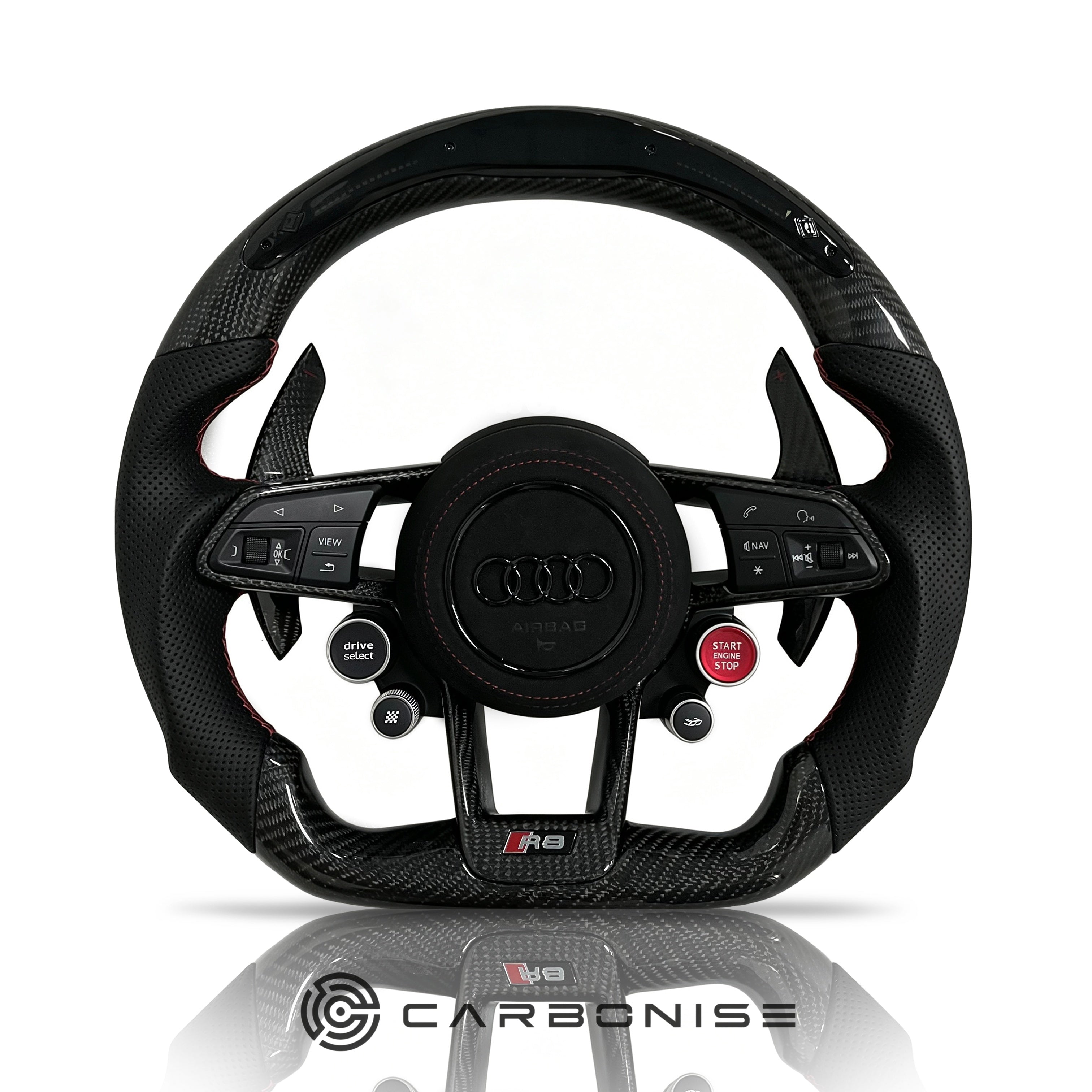 Audi Steering wheel  ( Carbon Fiber+Perforated Leather) R8 Style#11