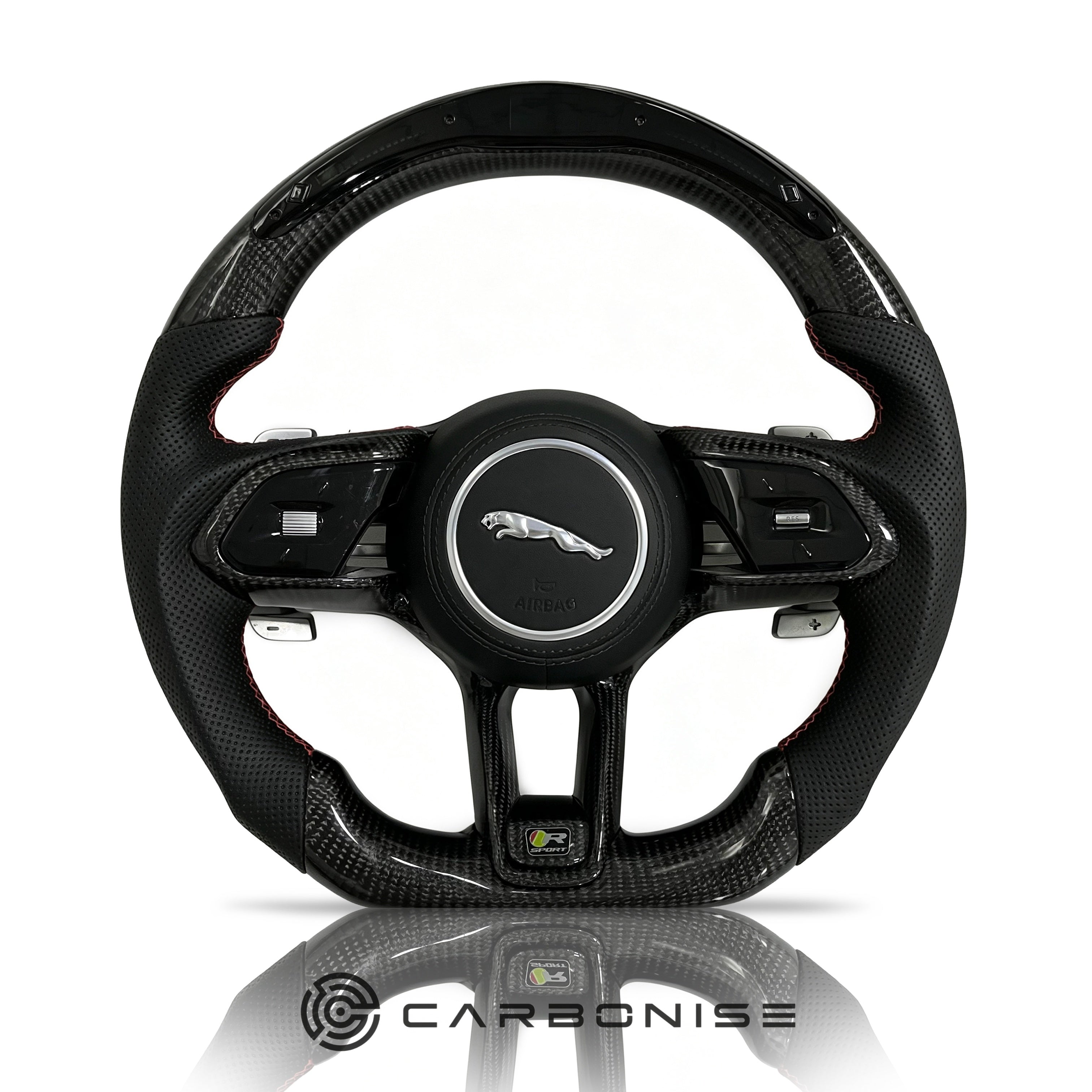 Jaguar Steering Wheel (Carbon Fiber+Perforated Leather) @1