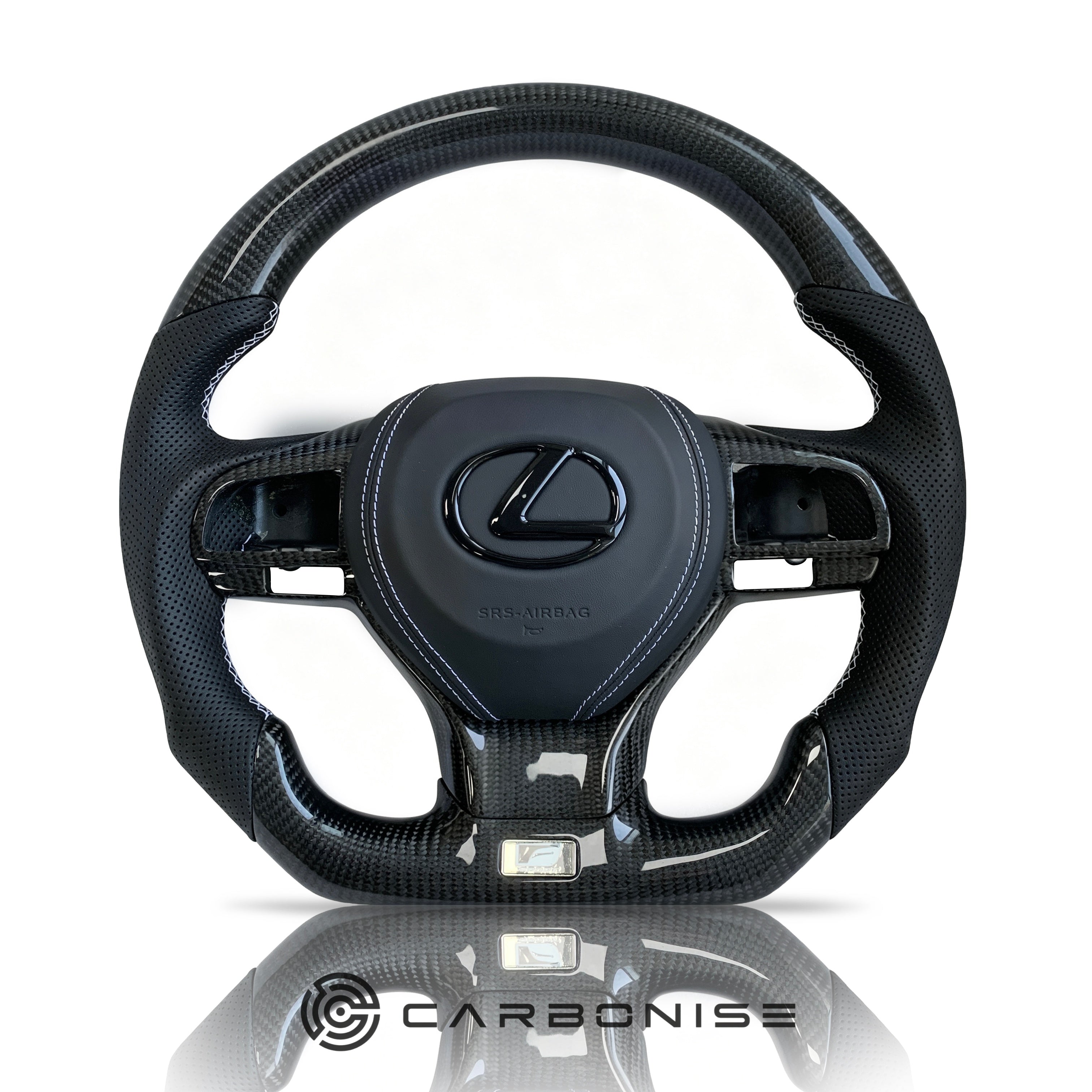 Lexus LX/RC/IS Steering Wheel (Carbon Fiber+Perforated Leather) @1