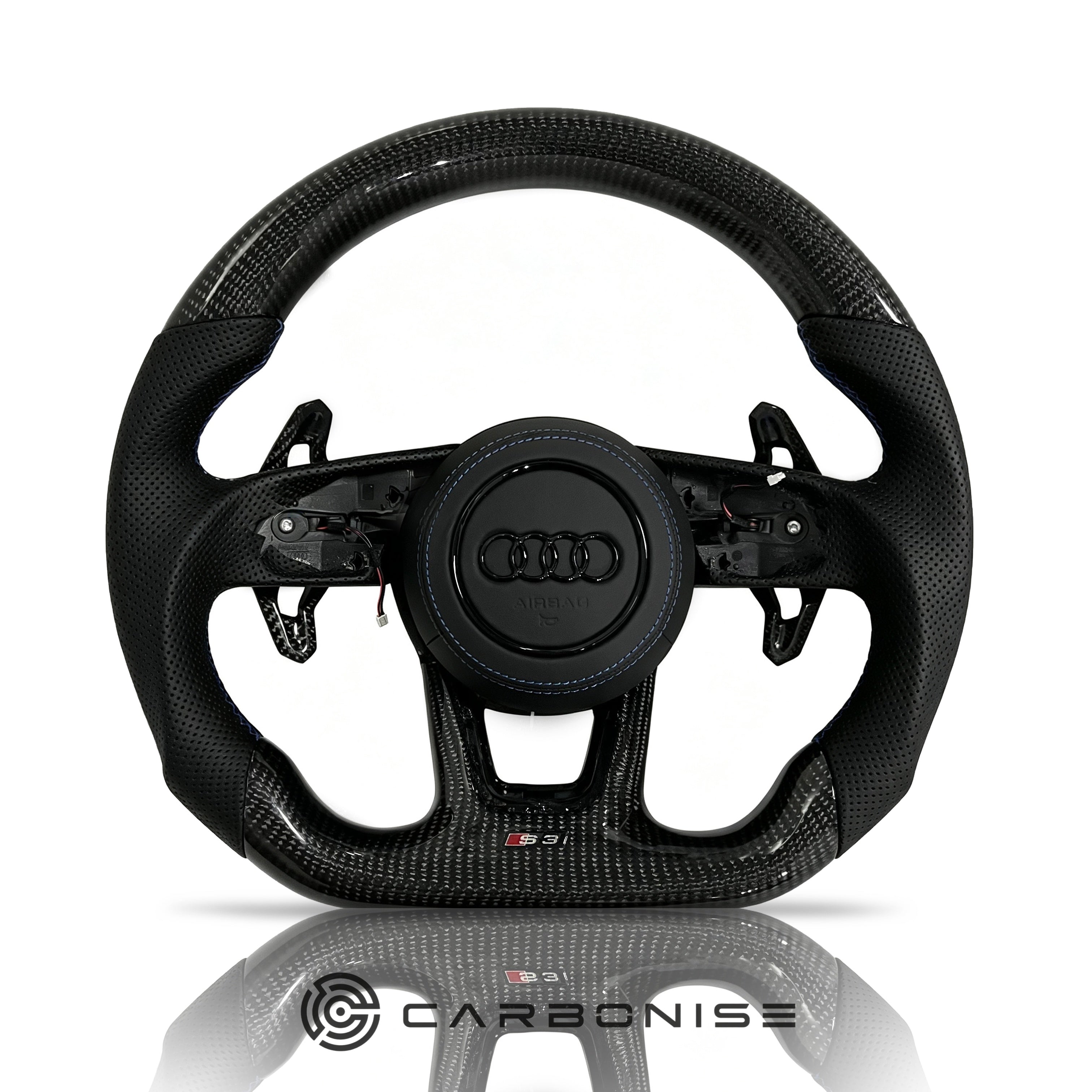 Audi Steering Wheel (Carbon Fiber+Perforated Leather) #15