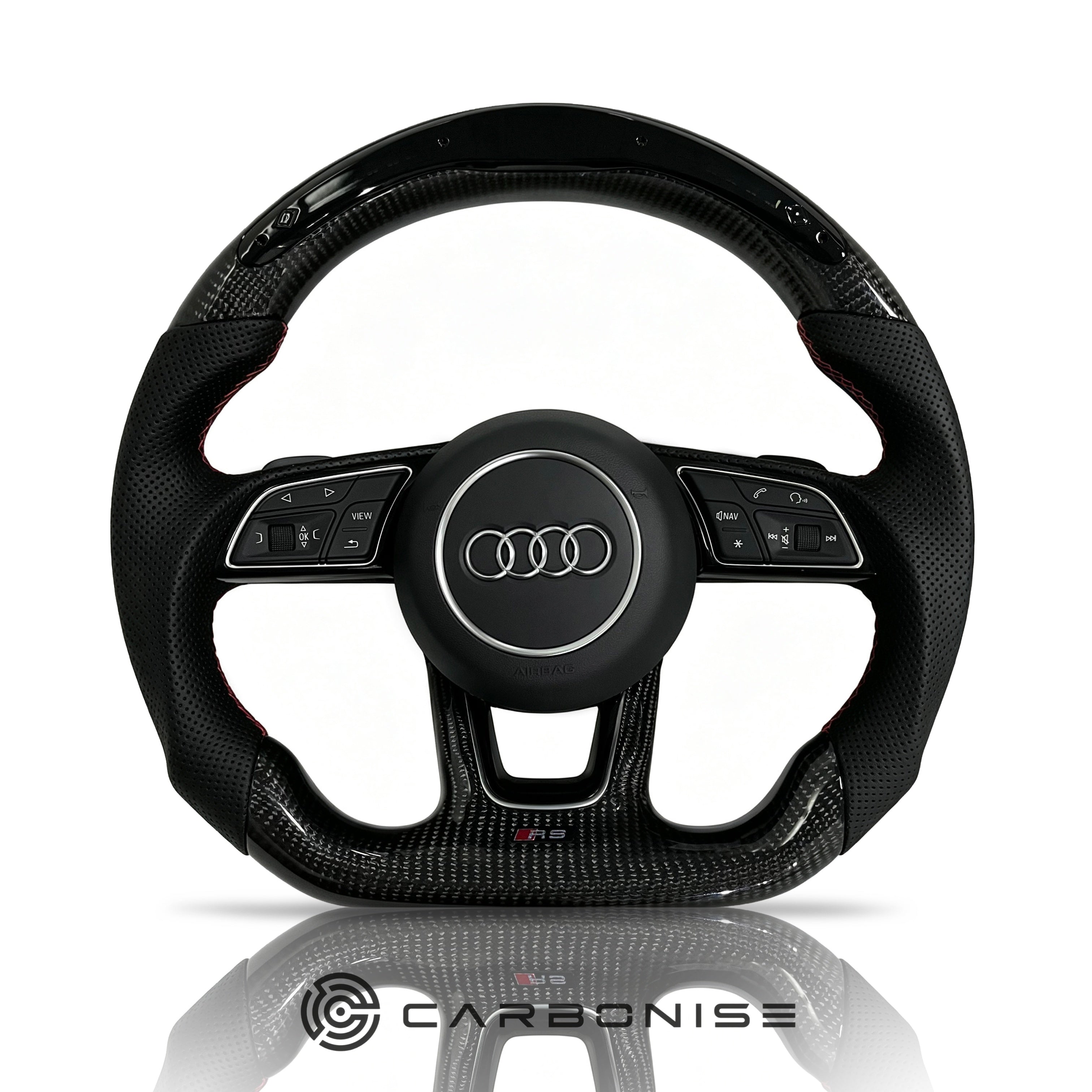 Audi Steering Wheel (Carbon Fiber+Perforated Leather) #16