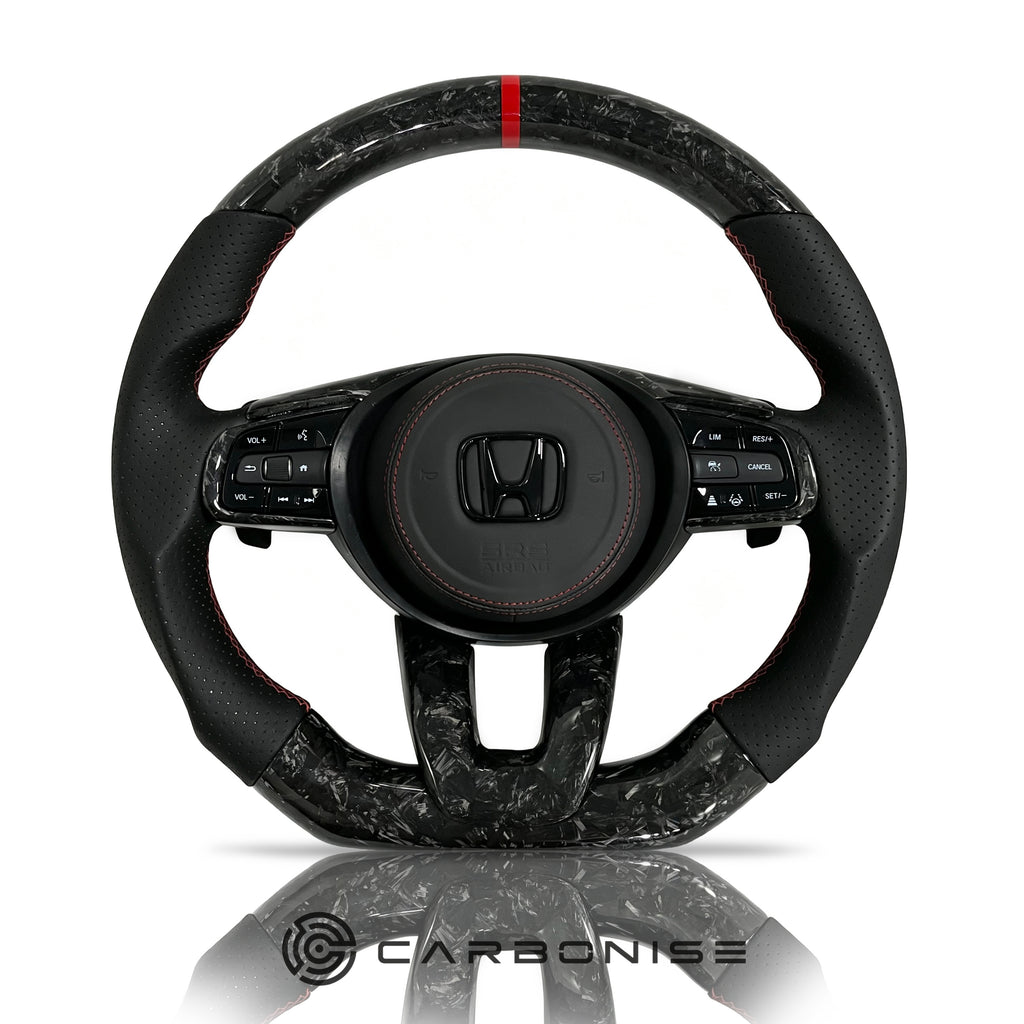 Honda Steering Wheel (Forged Carbon Fiber+Perforated Leather) @5