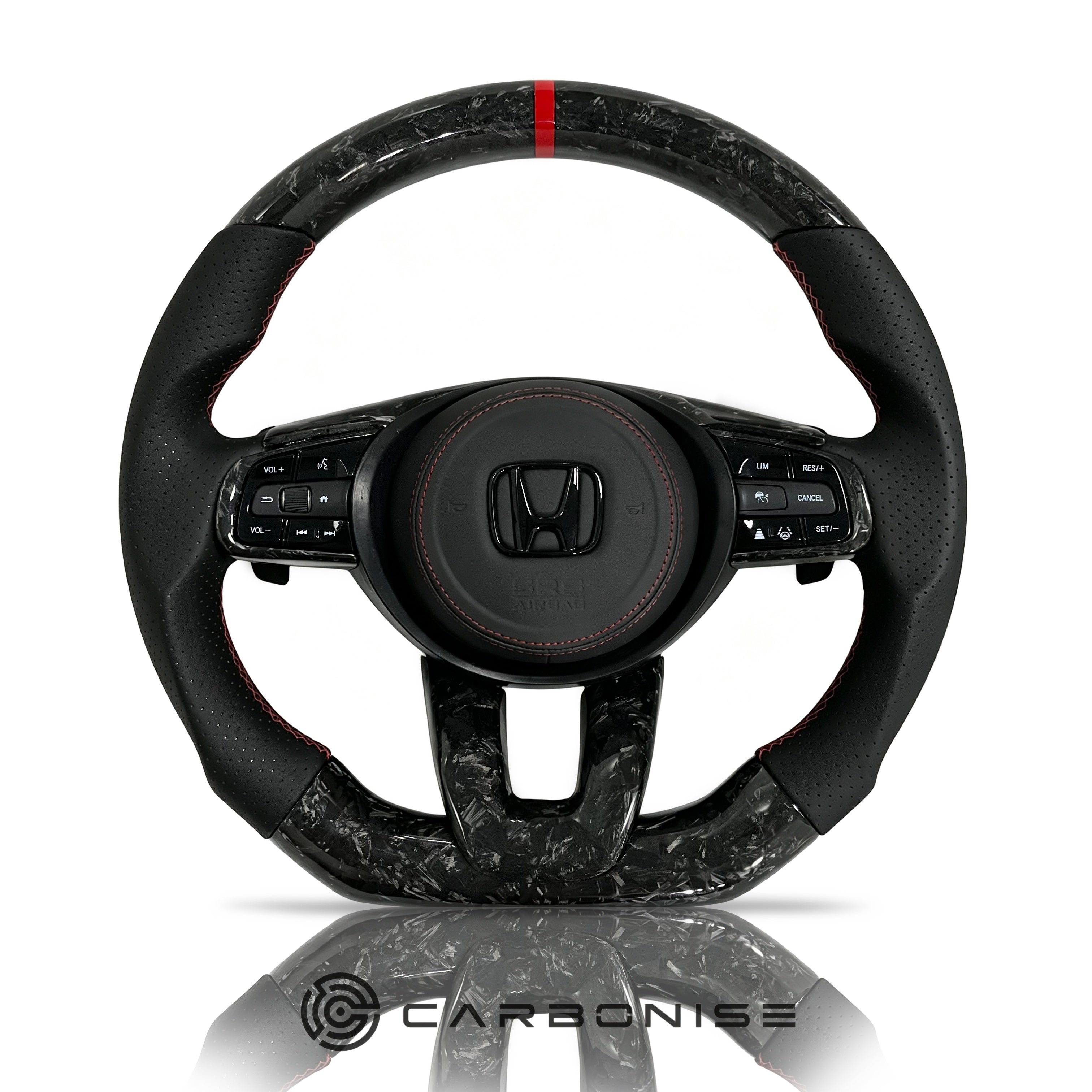 Honda Steering Wheel (Forged Carbon Fiber+Perforated Leather) @5