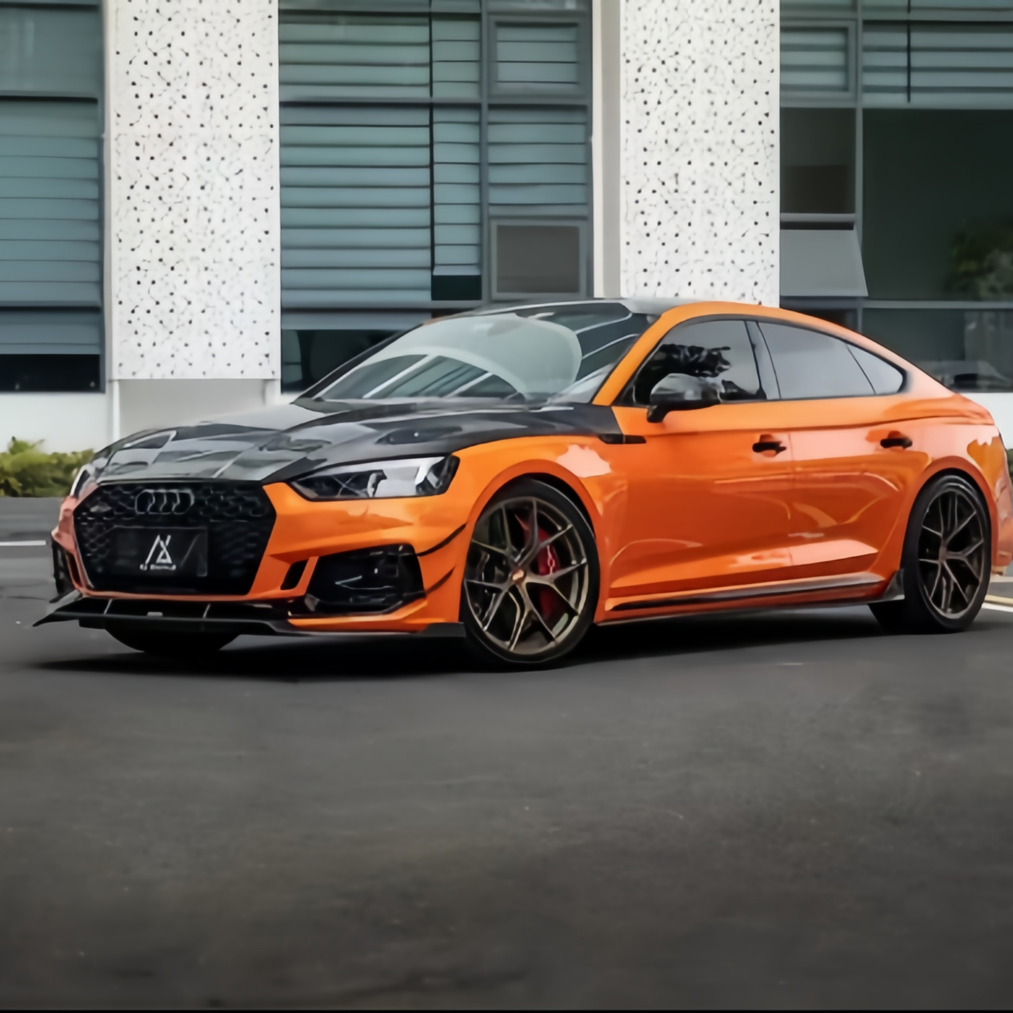 Karbel-Dry Carbon Front Lip For Audi RS5 B9 2017-2019 Pre-preg Carbon Fiber