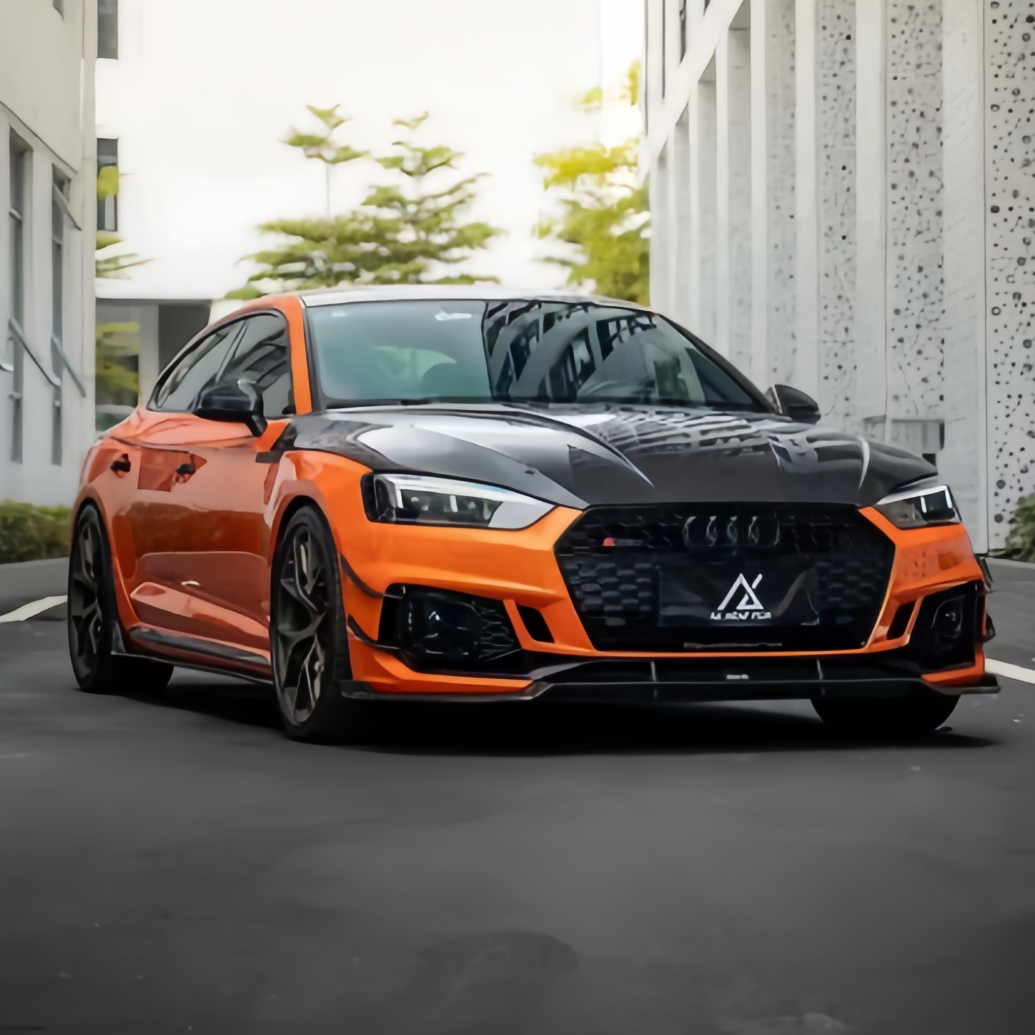 Karbel-Dry Carbon Front Lip For Audi RS5 B9 2017-2019 Pre-preg Carbon Fiber