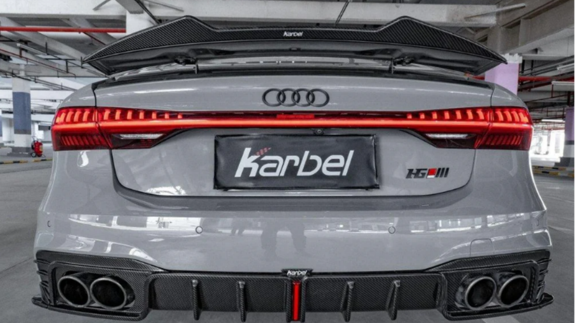 Karbel-Dry Carbon V2 Rear Spoiler for Audi RS7 S7 A7 C8 Carbon Fiber