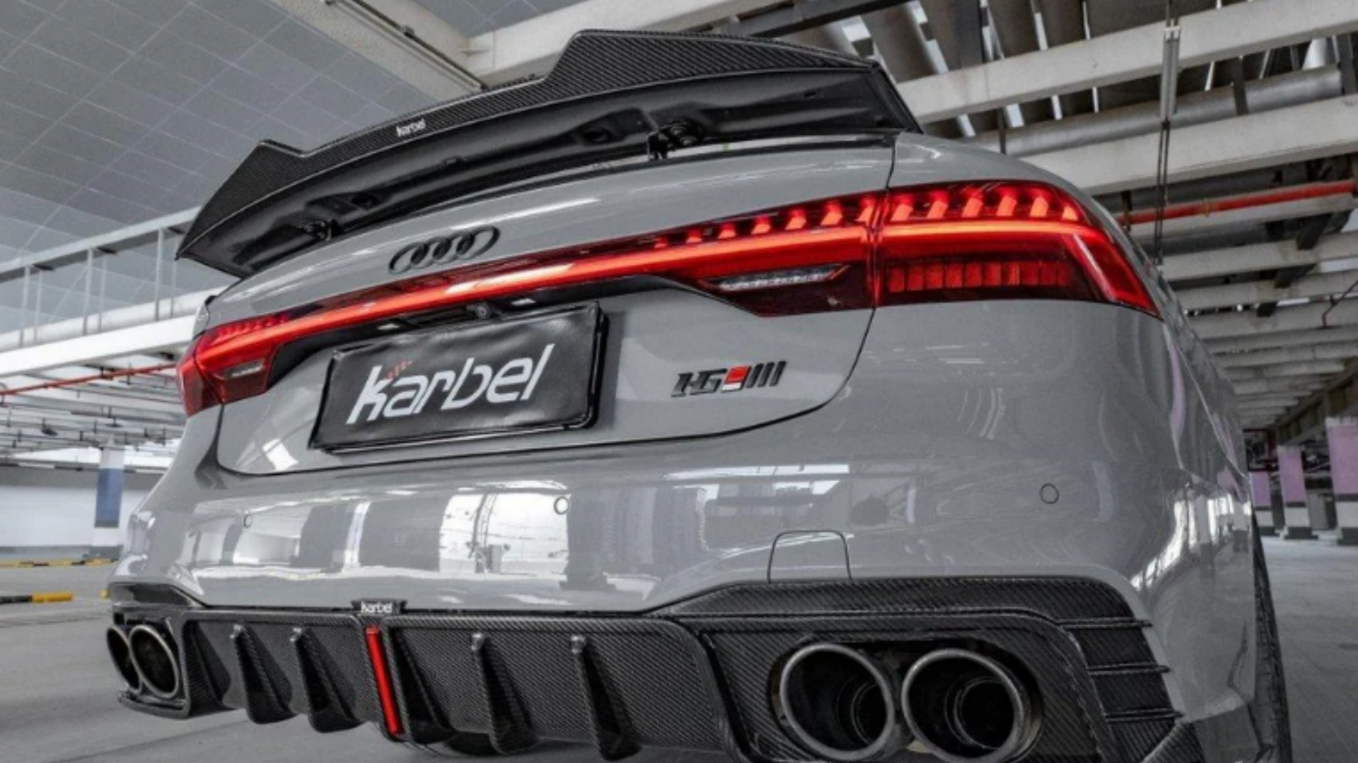 Karbel-Dry Carbon V2 Rear Spoiler for Audi RS7 S7 A7 C8 Carbon Fiber