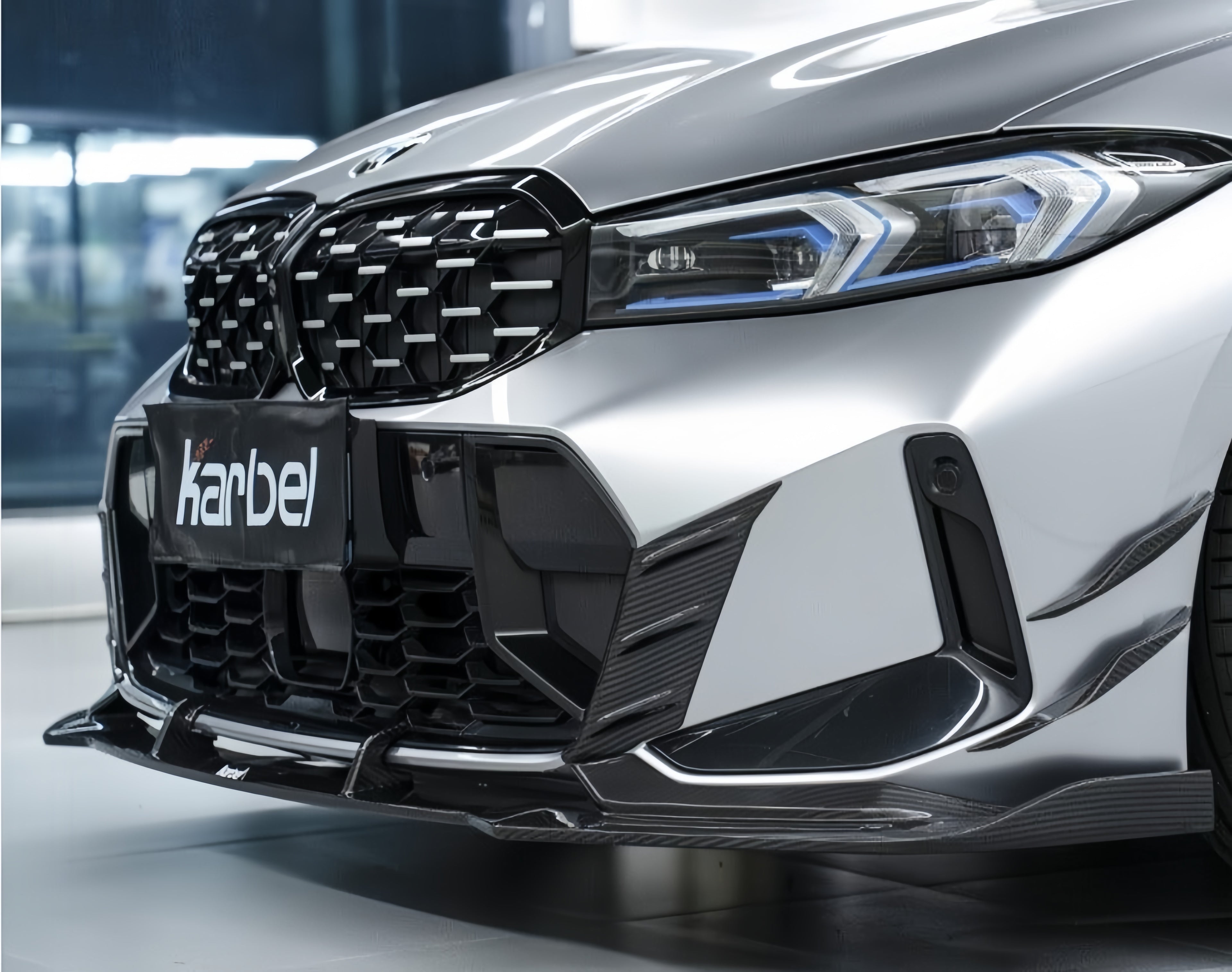 Karbel-Dry Carbon Fiber V2 Front Lip for BMW 3 Series G20 330i M340i G21 LCI 2023-Onwards