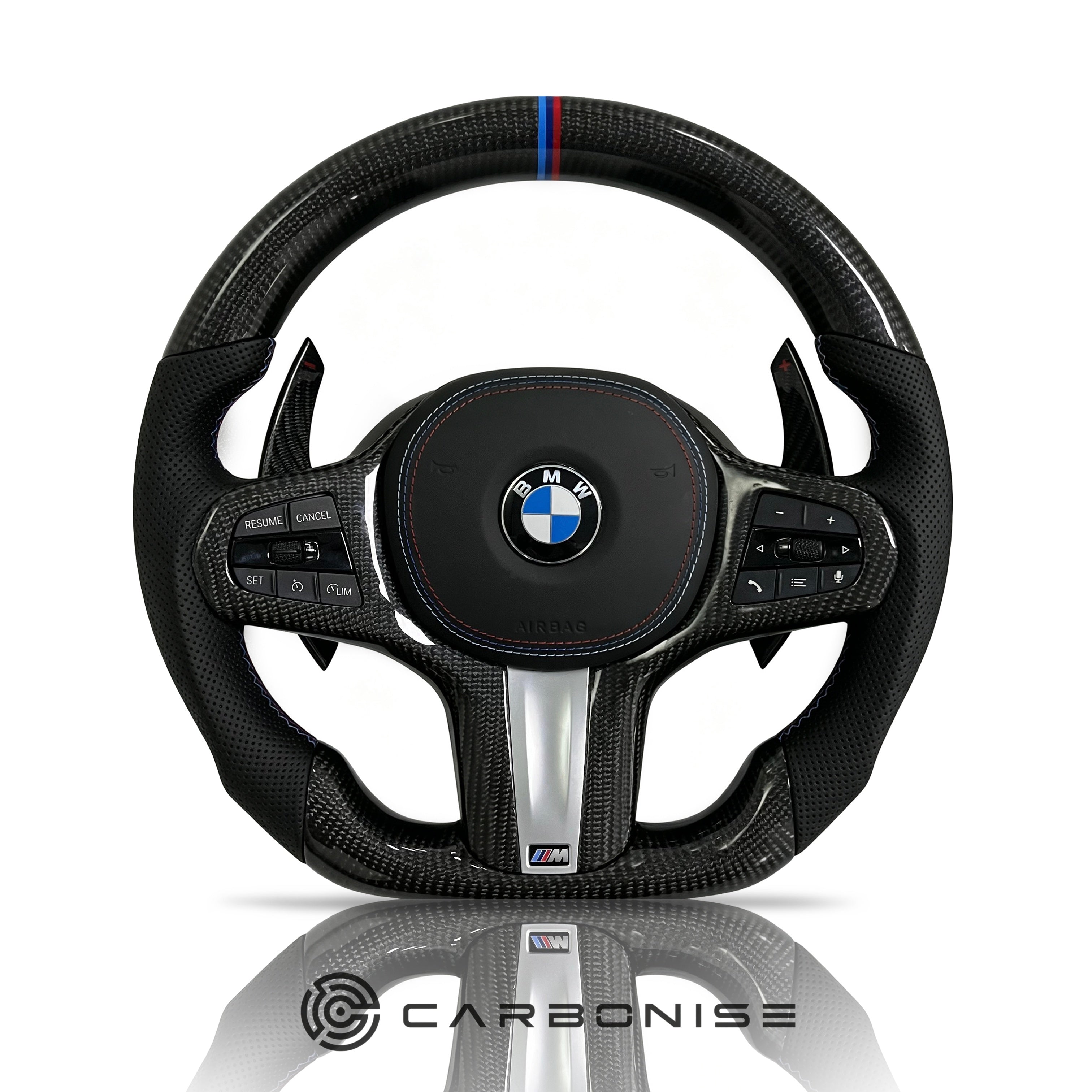 BMW Steering Wheel (Carbon Fiber+Perforated Leather) #22