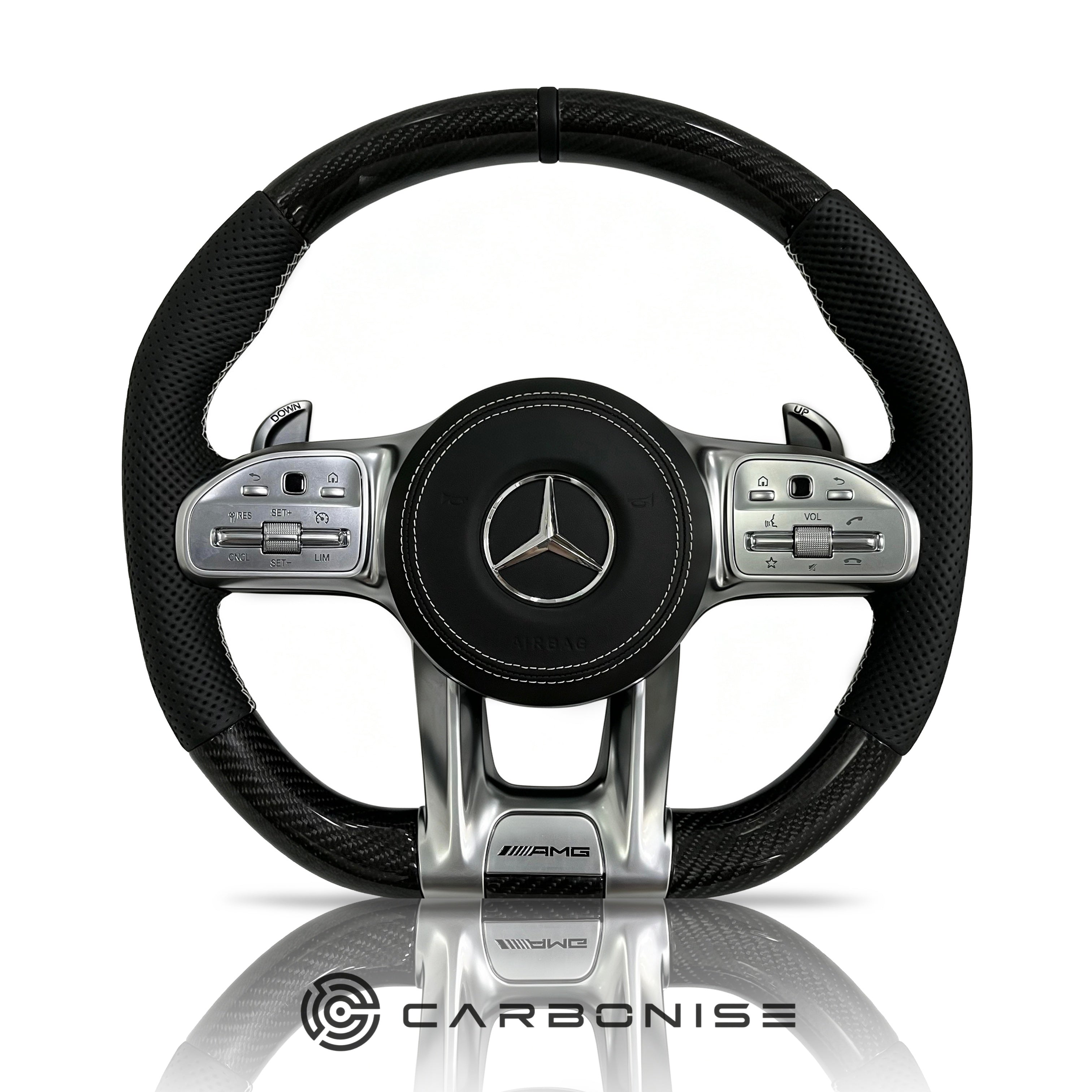 Mercedes-Benz Steering Wheel (Carbon Fiber+Perforated Leather) #22