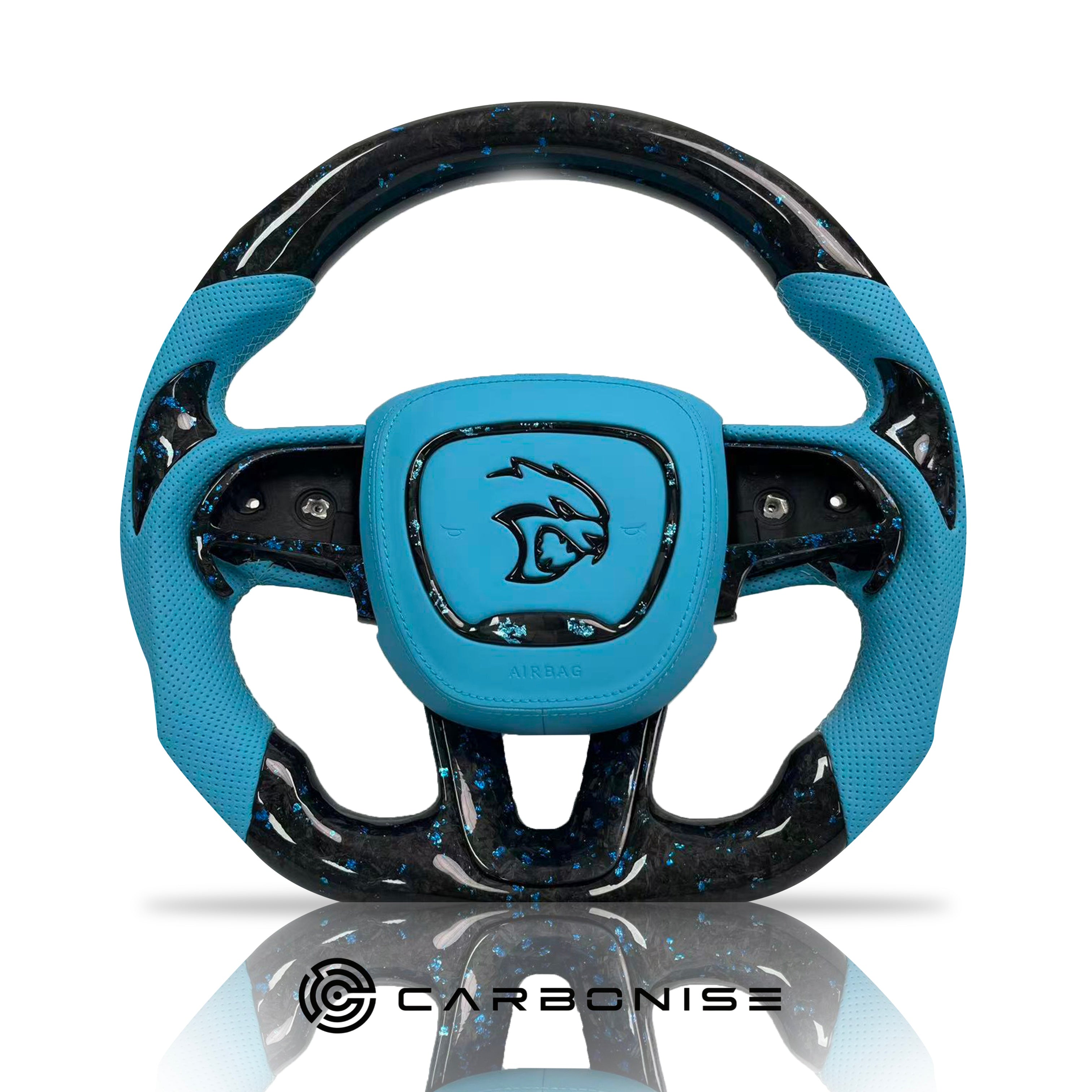 Dodge Steering Wheel(Forged Carbon Fiber+Perforated Leather) #10