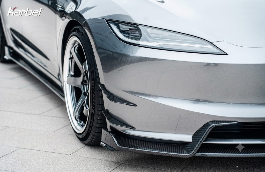 Karbel-Dry Carbon Front Canards for Tesla Model 3 Highland 2024-ON Dry Pre-preg Carbon Fiber
