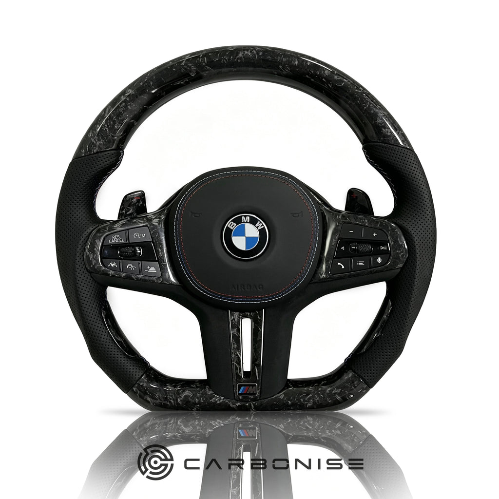 BMW Steering Wheel (Forged Carbon Fiber+Perforated Leather) #27