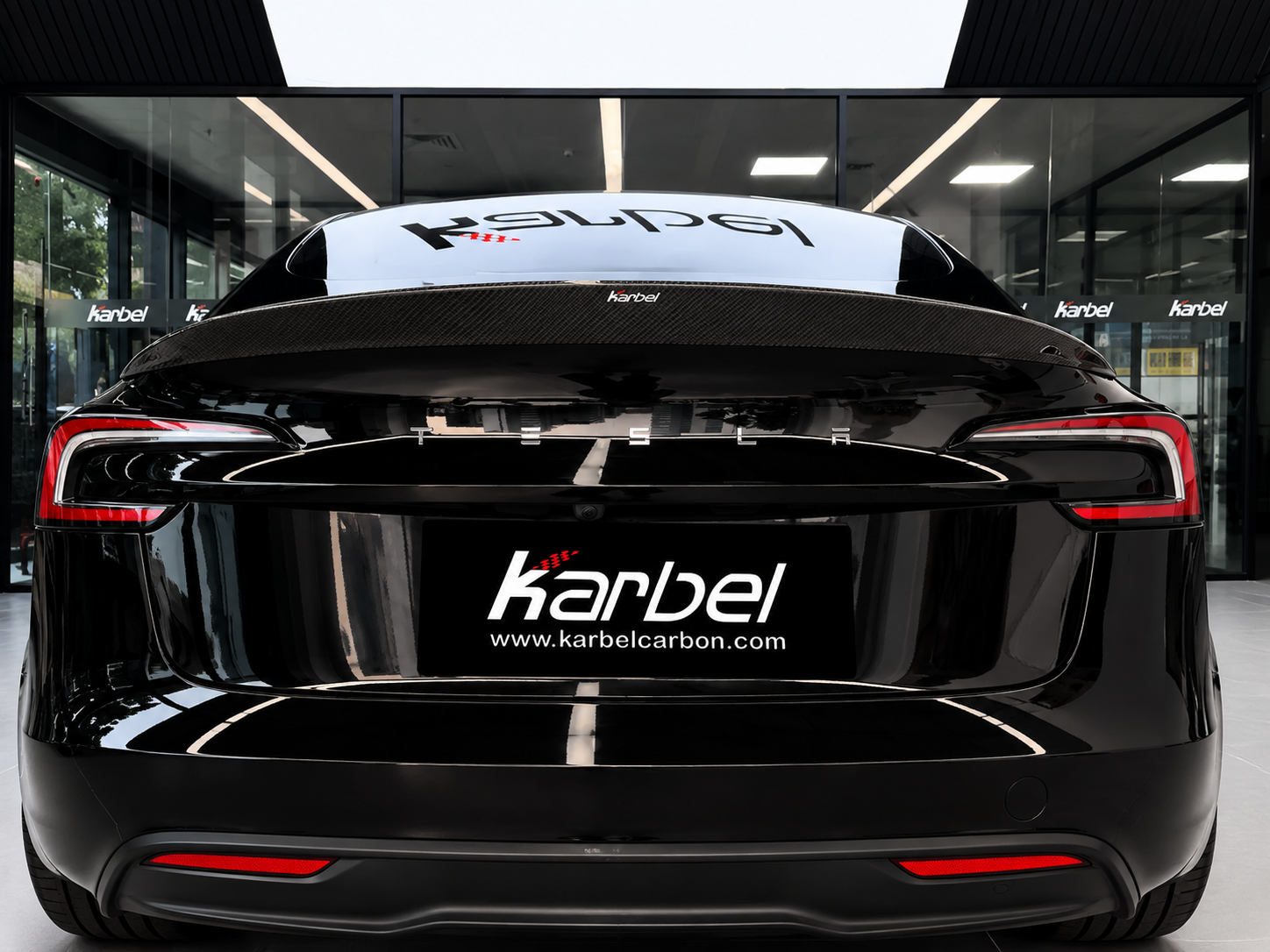 Karbel-Dry V2 Rear Spoiler for Tesla Model 3 Highland / P 2024-ON Coupe Dry Pre-preg Carbon Fiber