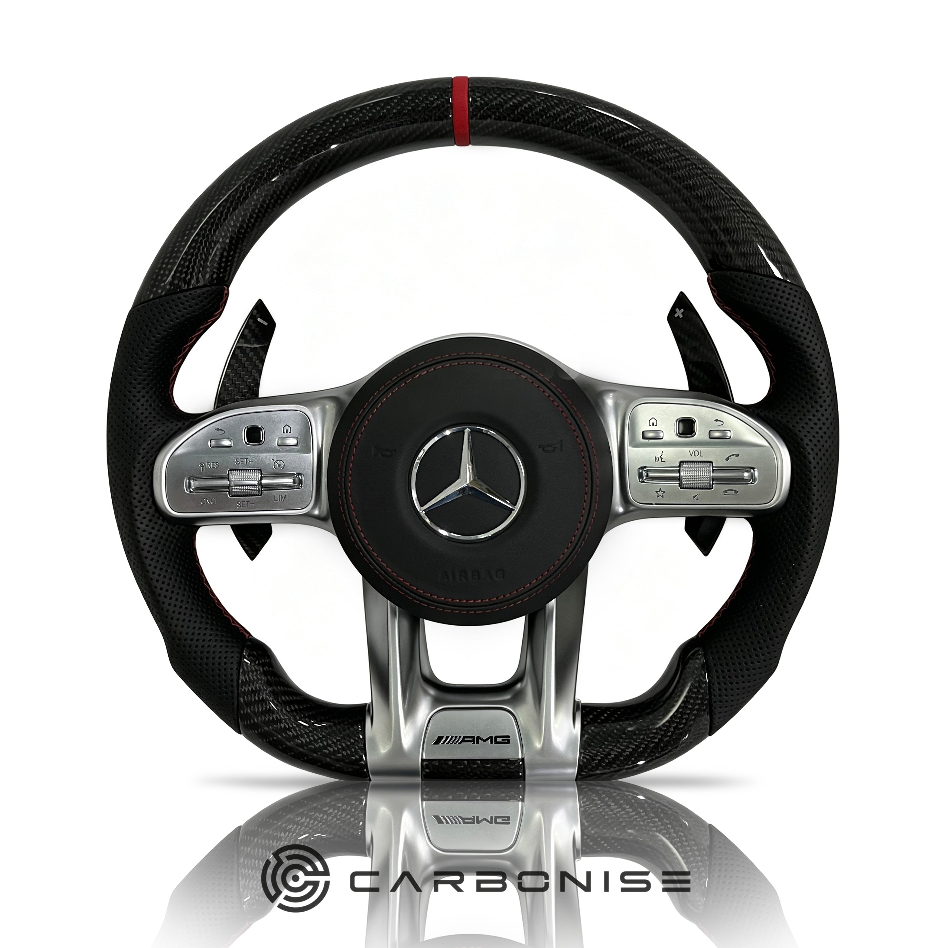 Mercedes-Benz Steering Wheel (Carbon Fiber+Perforated Leather) #30