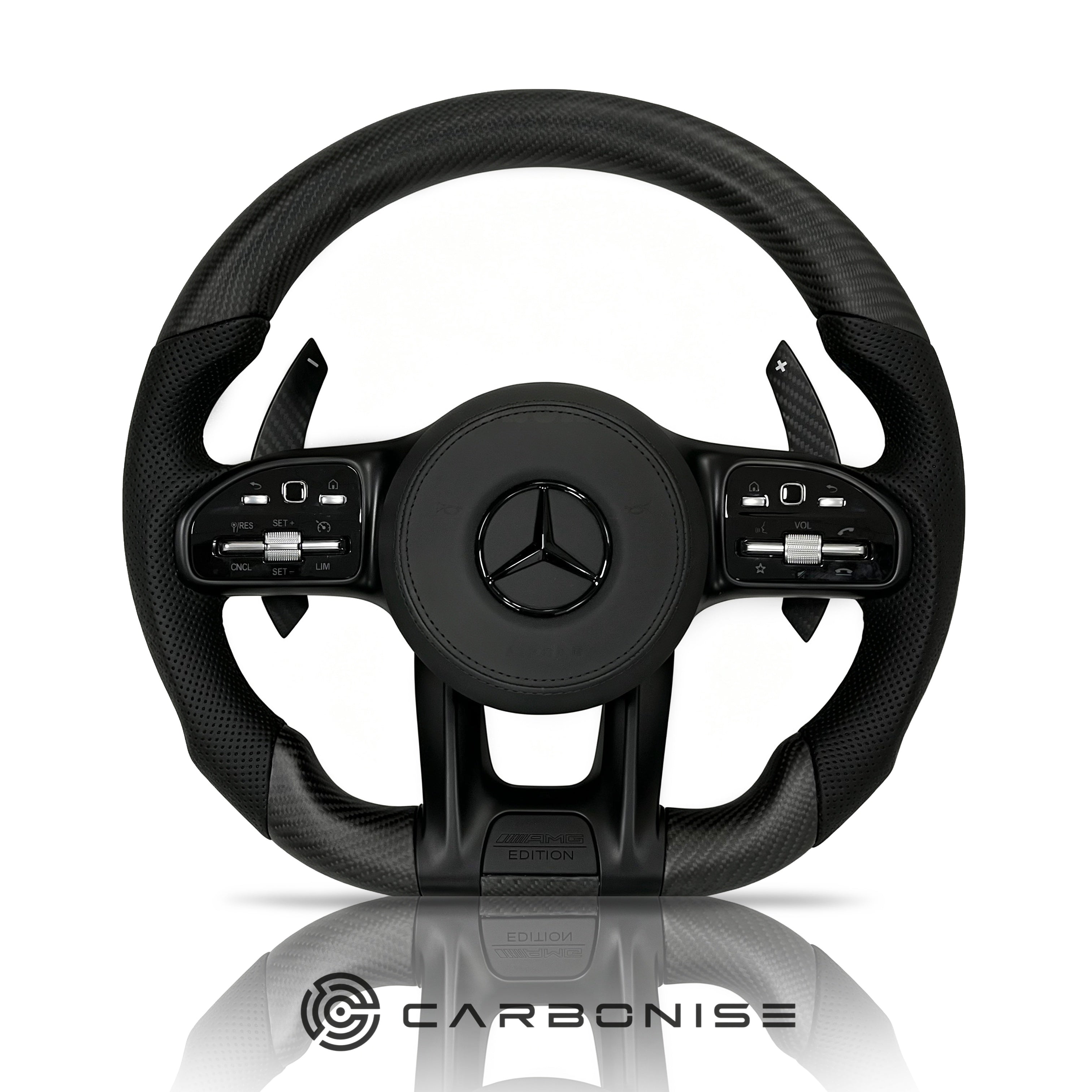 Mercedes-Benz Steering Wheel (Matte Carbon Fiber+Perforated Leather) #32