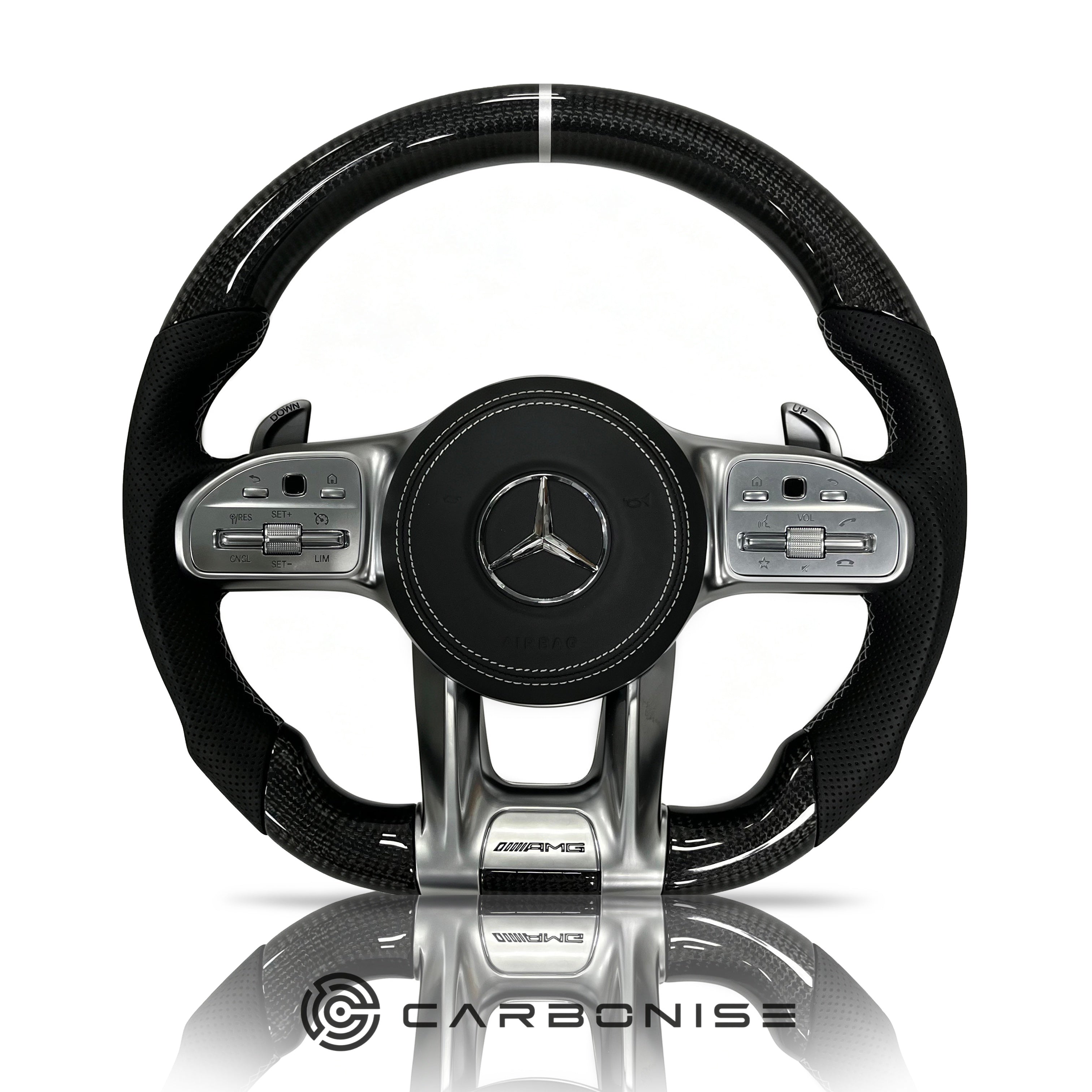 Mercedes-Benz Steering Wheel (Carbon Fiber+Perforated Leather) #36