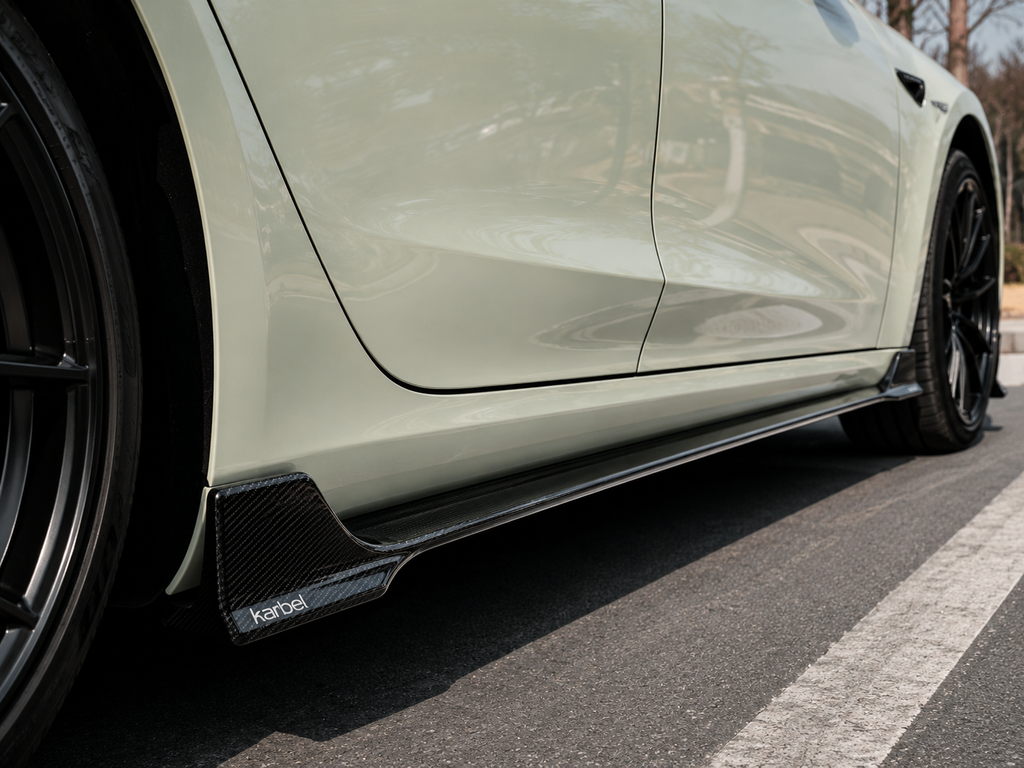 Karbel-Dry Carbon Side Skirts for Tesla Model 3 / Performance Pre-preg Carbon Fiber