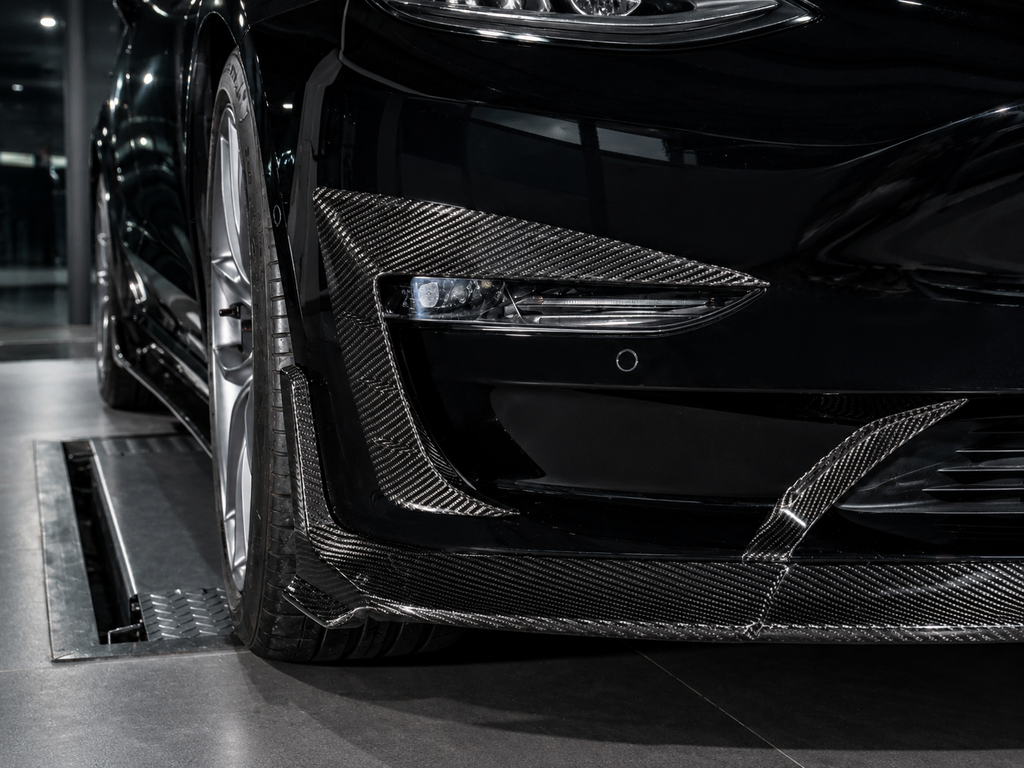 Karbel-Dry Carbon Upper Valences for Tesla Model 3 / Performance Pre-preg Carbon Fiber
