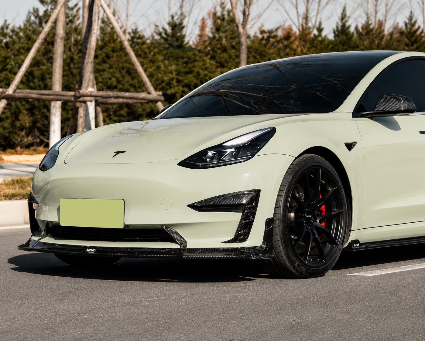 Karbel-Dry Carbon Front Lip Splitter for Tesla Model 3 / Performance Pre-preg Carbon Fiber