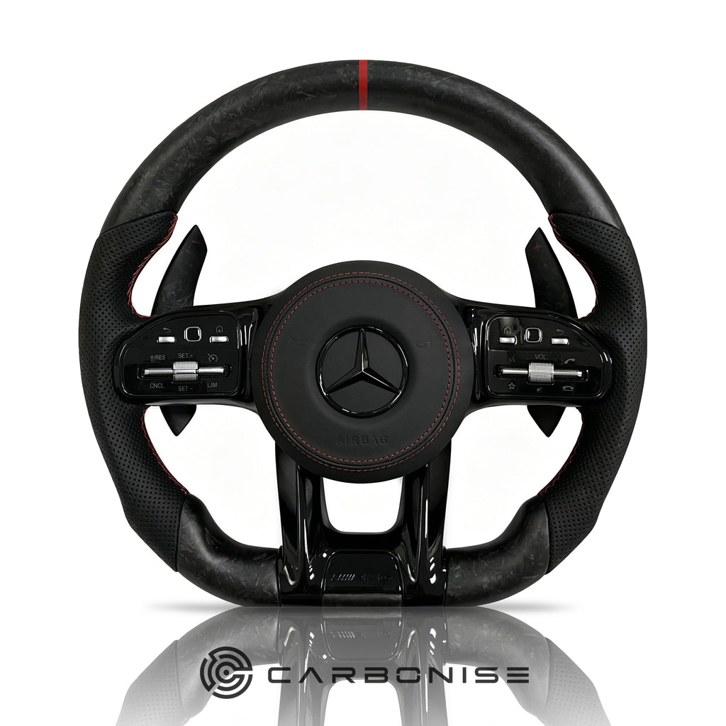 Mercedes-Benz Steering Wheel (Matte Forged Carbon Fiber+Perforated Leather) #53