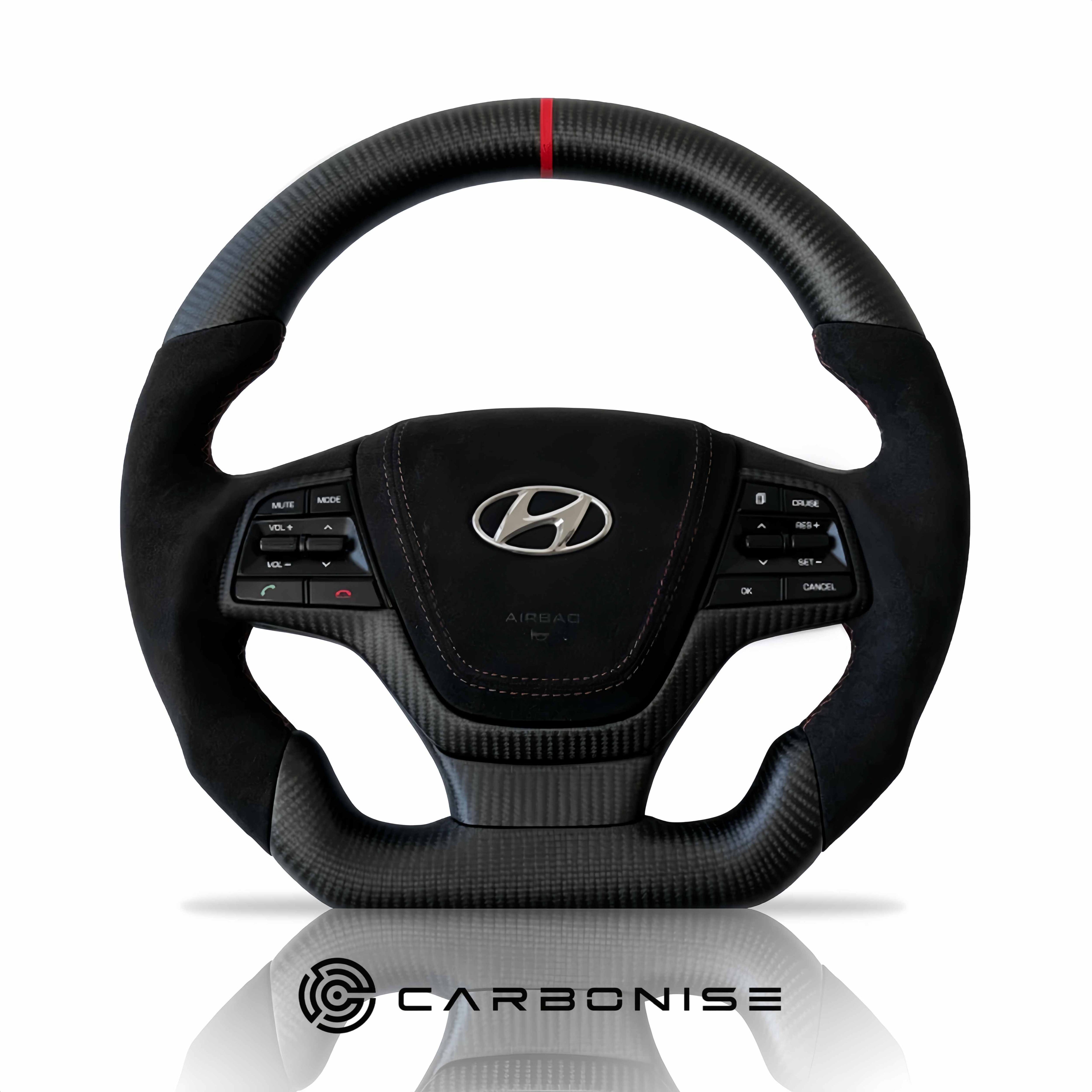 Hyundai Steering Wheel (Matte Carbon Fiber+Alcantara) #04