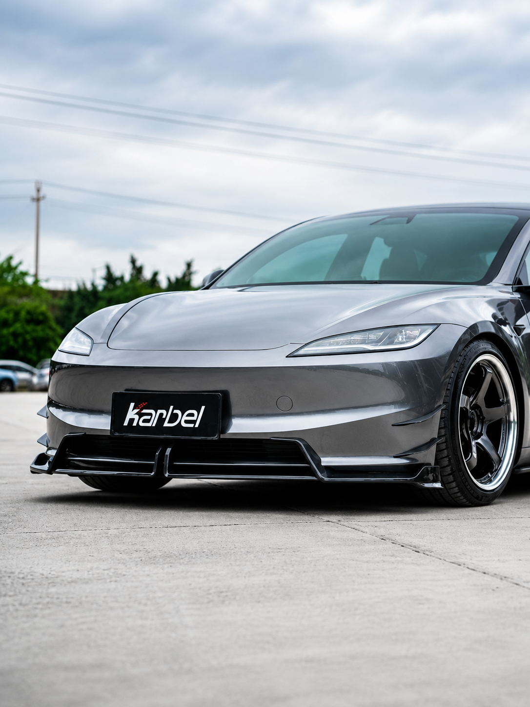 Karbel-Dry Carbon Front Lip for Tesla Model 3 Highland 2024-ON Dry Pre-preg Carbon Fiber