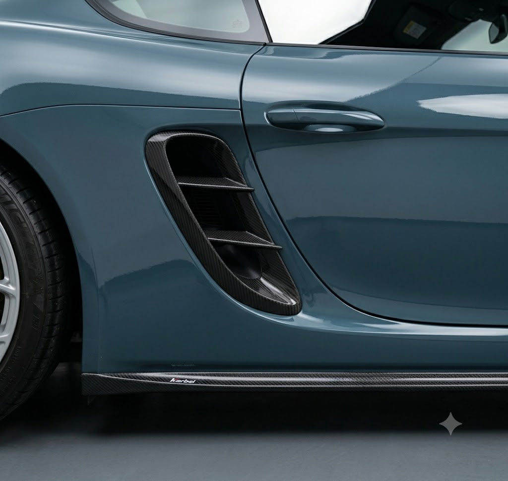 Karbel-Dry Carbon Side Vents for Porsche 718 Cayman / Boxster / GTS 2017-2025 Pre-preg Carbon Fiber