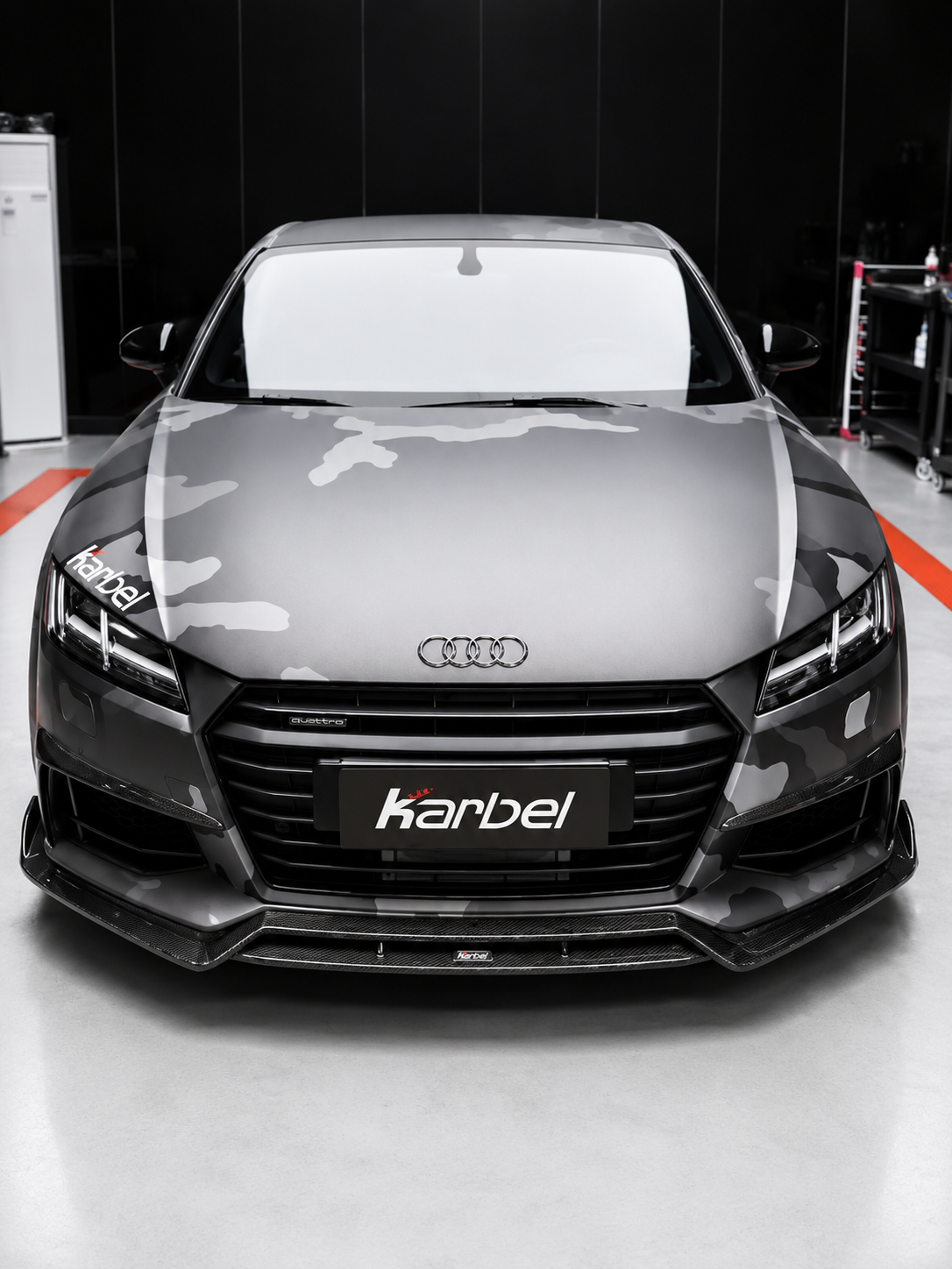 Karbel-Dry Carbon Front Lip Splitter for Audi TTS & TT S-Line Carbon Fiber